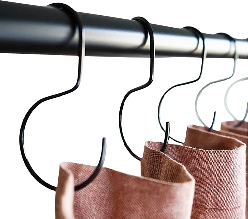 Miniatura 10 de Minimalistic shower curtain hooks, stainless steel, brass, black meatal, S Hook, Curtain Rings, Jean Hook, purse, bag, closest hanger - 12pk (BRASS)