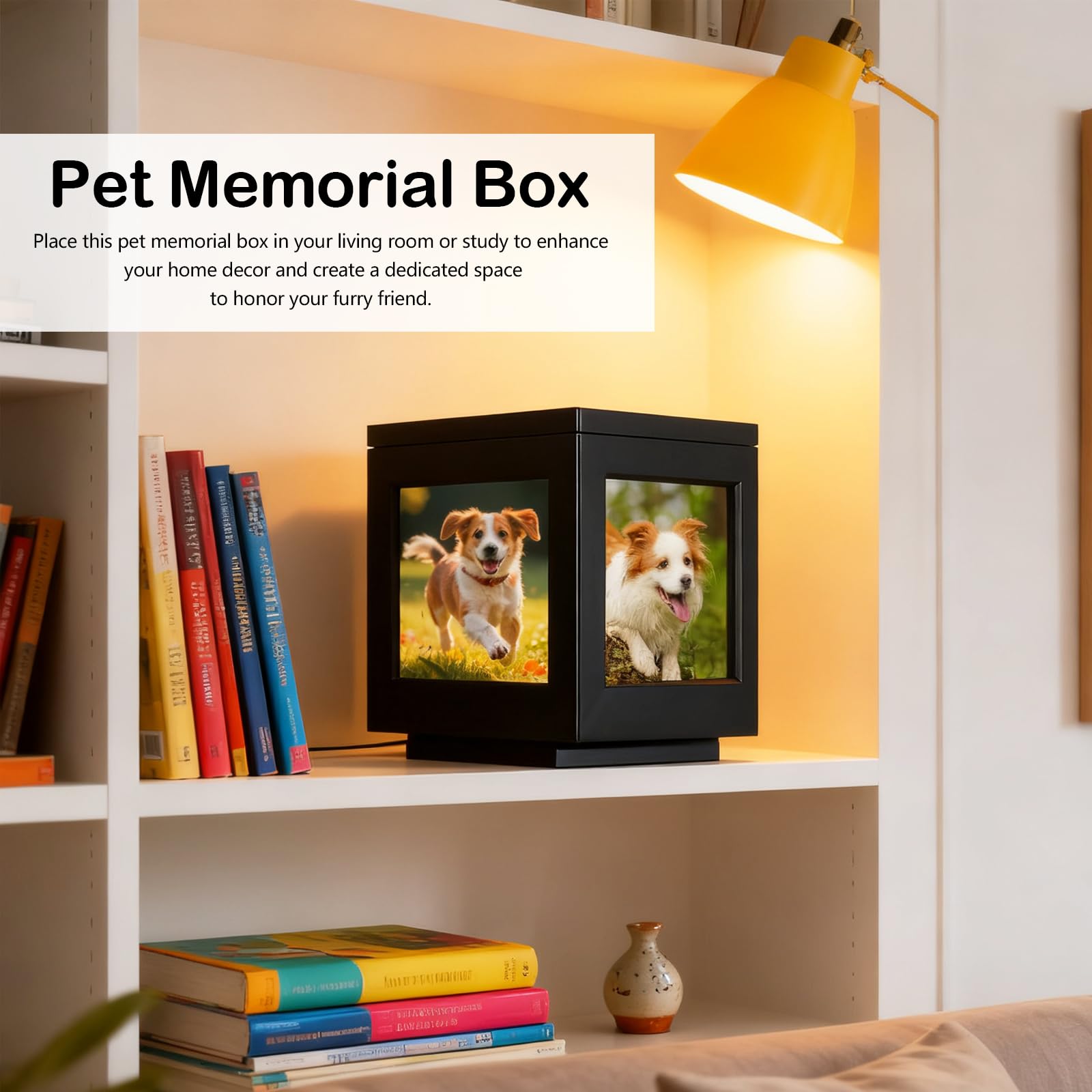 Urne Funéraire pour Chien, Urne Funéraire en Bois avec Cadre Photo Urne pour Animaux de Compagnie urns Doggy Memorial Urne pour Chat Personnalisée Commémoratifs et Funéraires pour Chiens