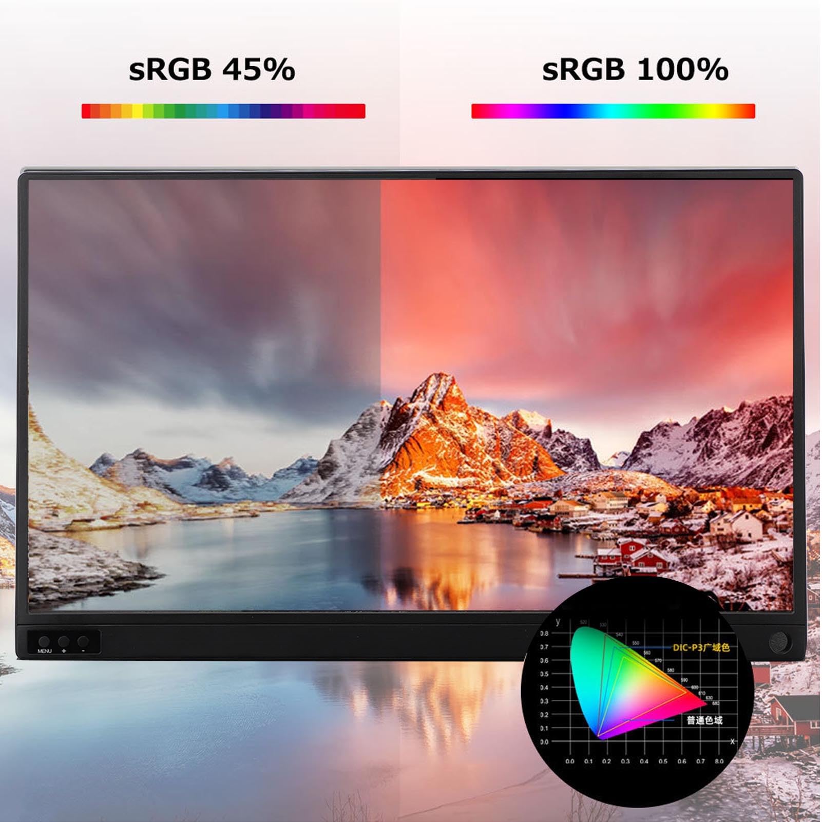 Amazon.co.jp: ポータブルモニター、16.1インチ2.5K 2560x1440Pラップ