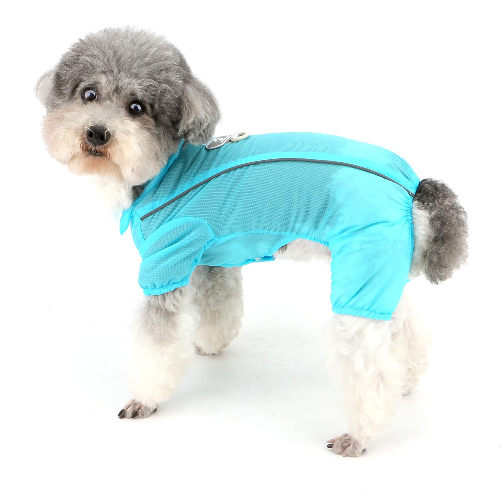 Zunea Summer UV Sun Protection Dog Jumpsuit for Small Dogs Reflective Cool Puppy Clothes Romper with D-Ring 4-Legged Soft Lightweight Overall Outfits Chihuahua Doggy Apparel Blue L โ image 1