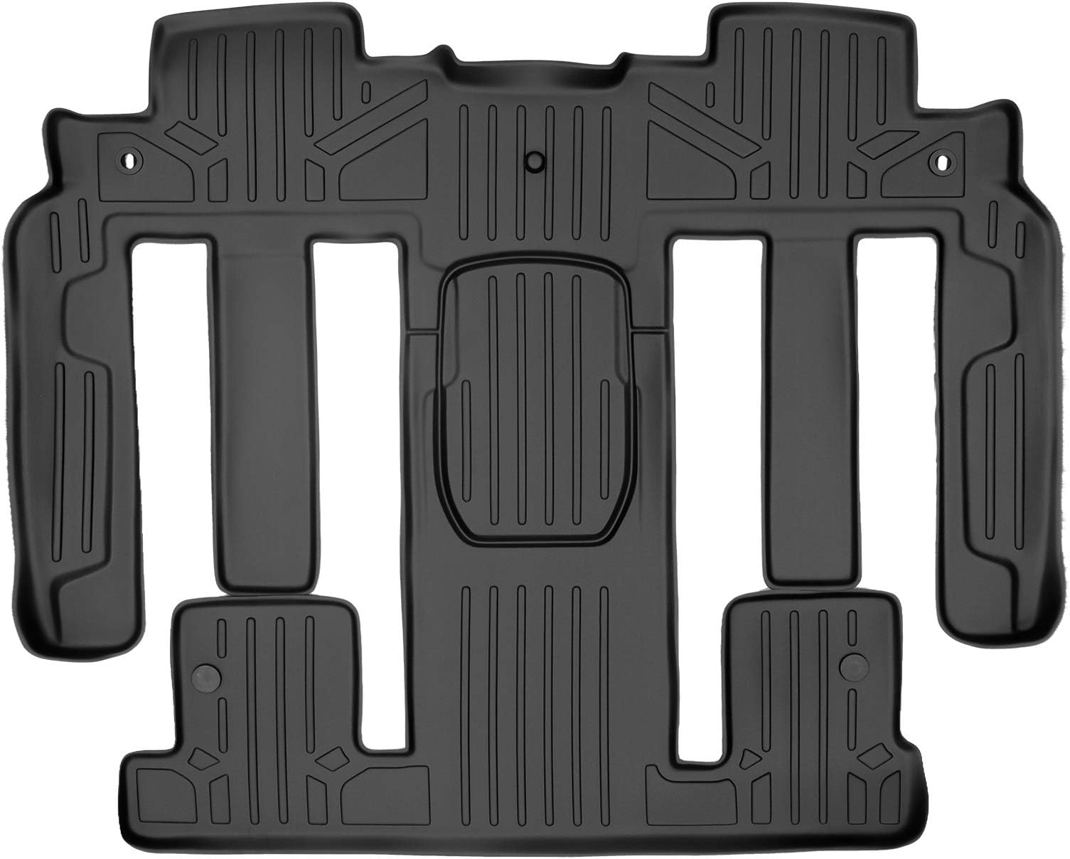 SMARTLINER 2nd Row Black Floor Mat Set Compatible with 09-17 Chevy Traverse/08-17 Buick Enclave/07-10 Saturn Outlook/07-16 GMC Acadia/ 2017 GMC Acadia Lmtd (Old Body) (2nd Row Bucket Seats)