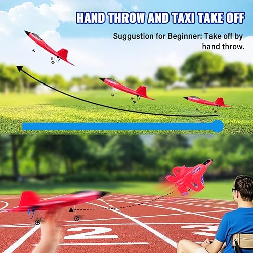 Miniatura 17 de Aviones planeadores de control remoto de 2.4 GHZ 2 canales, caza RC fácil de volar, avión de control remoto con giroscopio de equilibrio automático