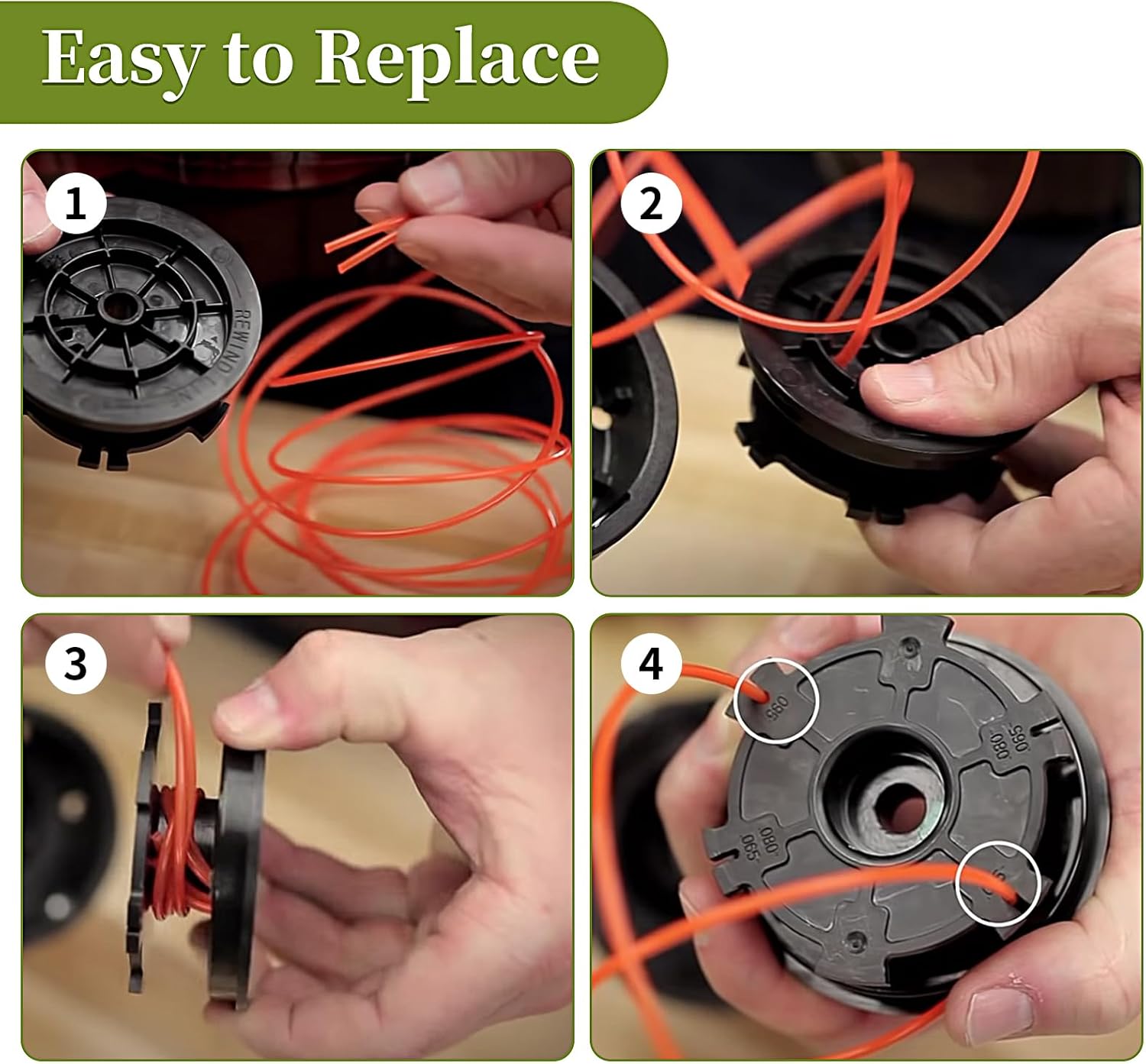 0.105 Inch Round String Trimmer Line, 5-Pound 0.105-Inch by 492-Foot Orange Nylon Weed Wacker String,Commercial Heavy Duty Weedeater Line Fit for E GO,H Art,R yobi,S hindaiwa,S tihl