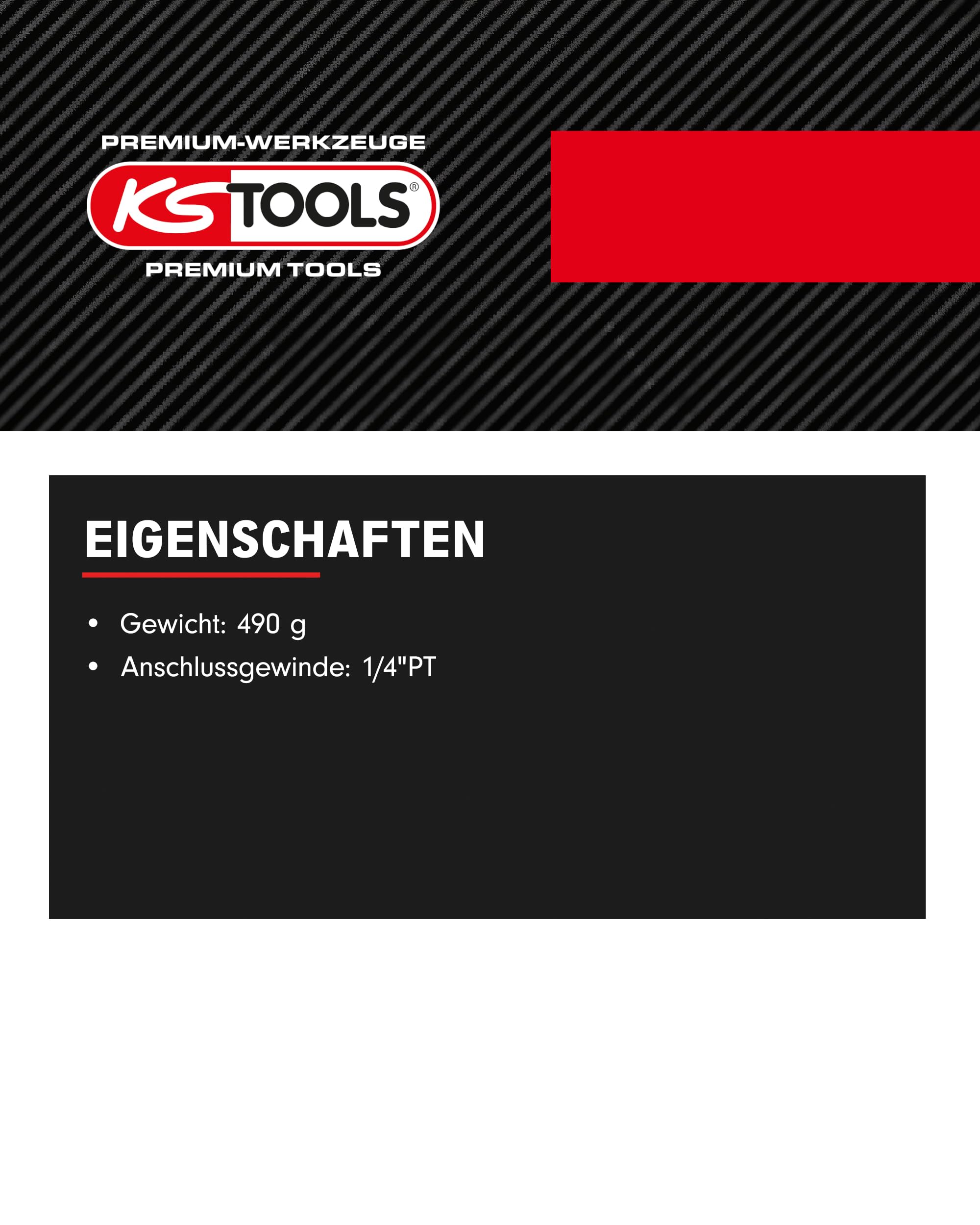 KS Tools 515.1970 Digitaler Druckluft-Reifenfüllmesser,0-14bar rot