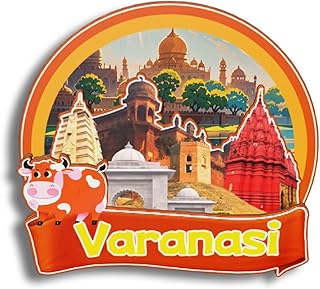 Dwutahcy 3D Wooden Fridge Magnet for Varanasi India Travel Souvenirs Gifts Classic Home Crafts Collectibles Kitchen Decoration Office Whiteboard Landmark-195