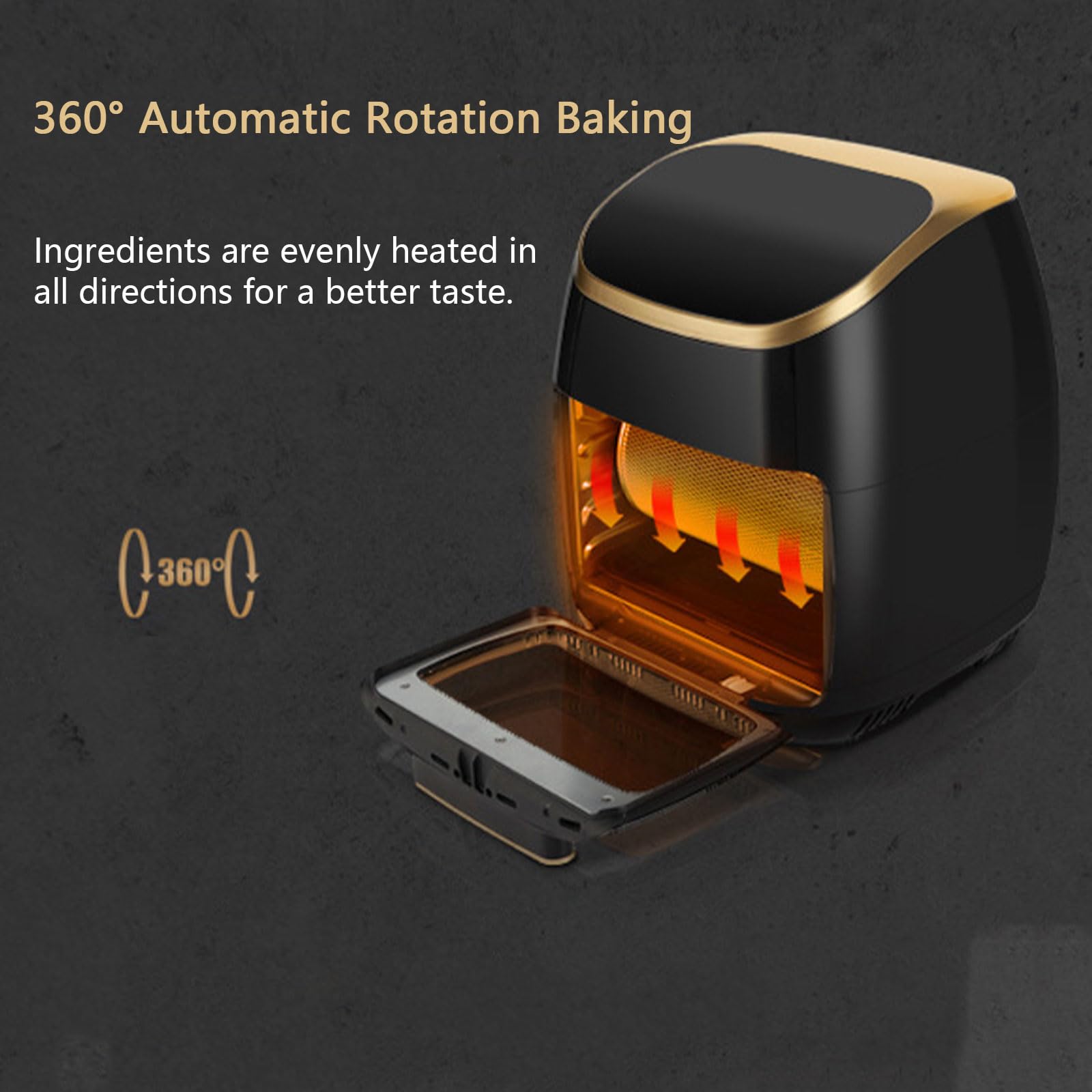 ZbOLi Forno Friggitrice ad Aria da 11 Litri, Forno per Pizza Digitale da 2000 W con Controllo della Temperatura 30-200 ℃, Meno Friggitrice ad Olio Luce Ambientale a Risparmio Energetico Incorporata