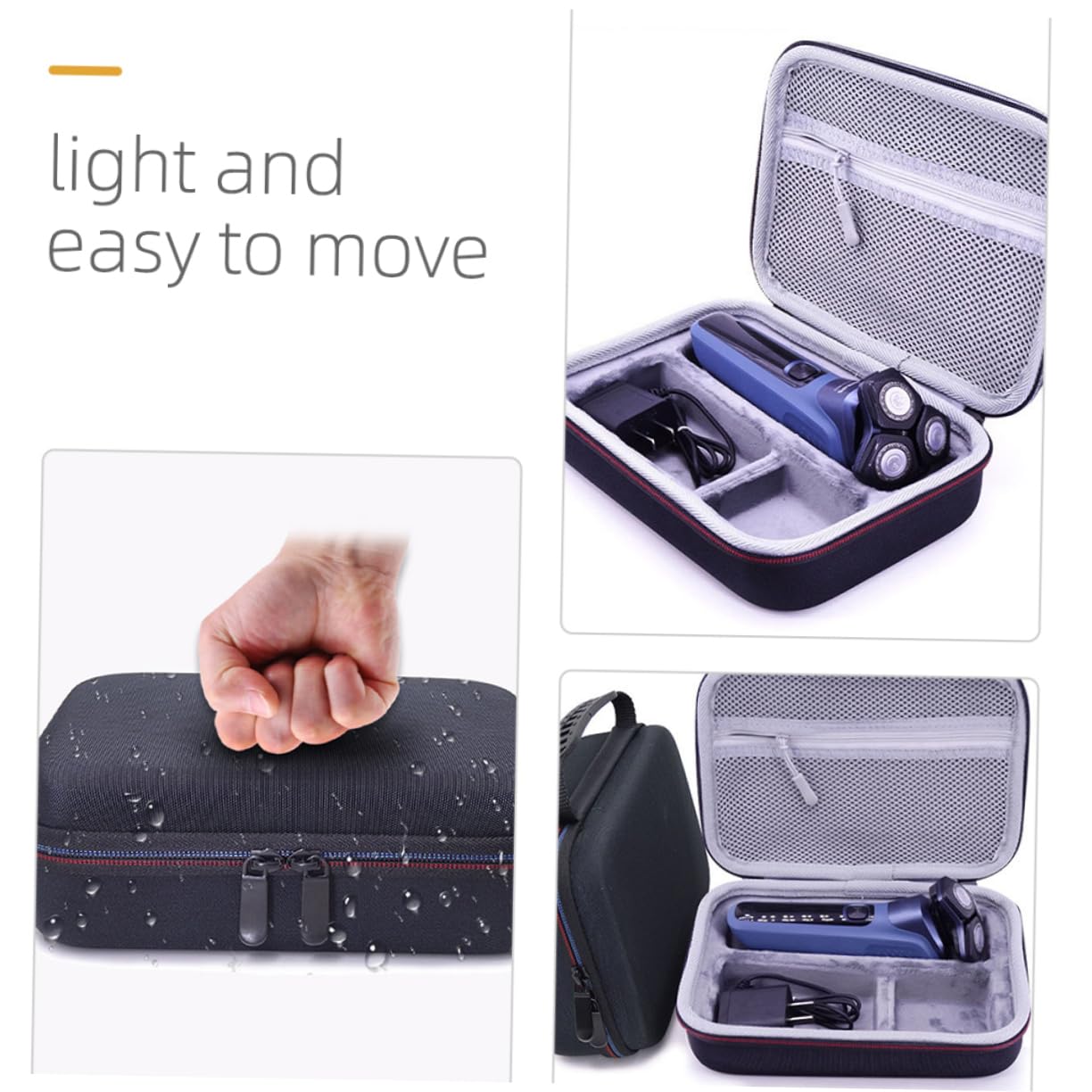 Custodia Portatile Borsa da Viaggio per Rasoio da Uomo per Organizzare Rasoio e Accessori in Eva Resistente Agli Urti Compatta e Facile da Trasportare