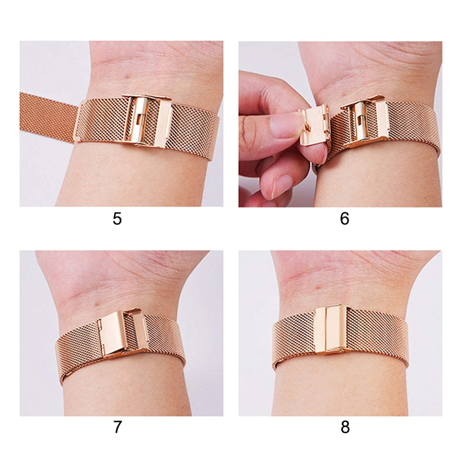 Bracciale con Cinturino di Ricambio in Maglia di Acciaio Inossidabile 304 con Cinturino per Orologio da 18 mm, 20 mm e 22 mm