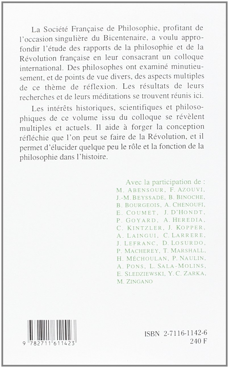 Philosophie Et La Revolution Francaise (Problemes & Controverses) (French Edition)      Paperback – May 1, 1993
