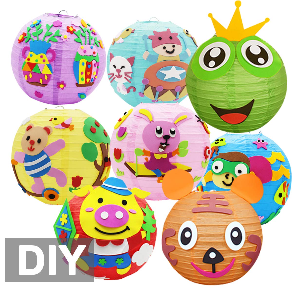 WEONE kolorowe lampiony papierowe, 10 sztuk, składane, lampiony, abażury, na urodziny, dekoracja, rozmiar 30 cm