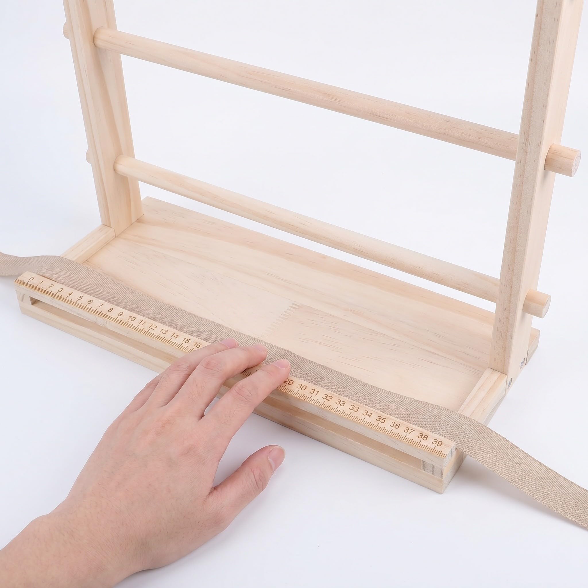 GALPADA Organizzatore in Legno per Nastri a 4 Livelli, Beige