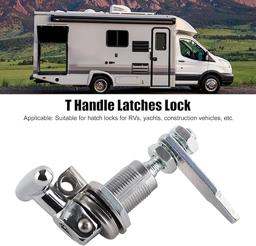 Miniatura 2 de Cerradura plegable de la manija en T, plata de la seguridad del coche de la resistencia de impacto de la cerradura de los cierres de