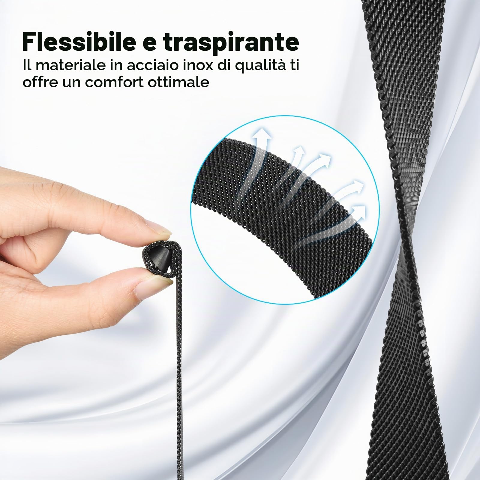 ELUTENG Cinturino Compatibile con Fitbit Charge 6/Fitbit Charge 5 Cinturino per Donne Uomini, 2 Pezzi Bracciale di Ricambio in Metallo in Acciaio Inossidabile con Magnete Migliorato, Nero & Argento