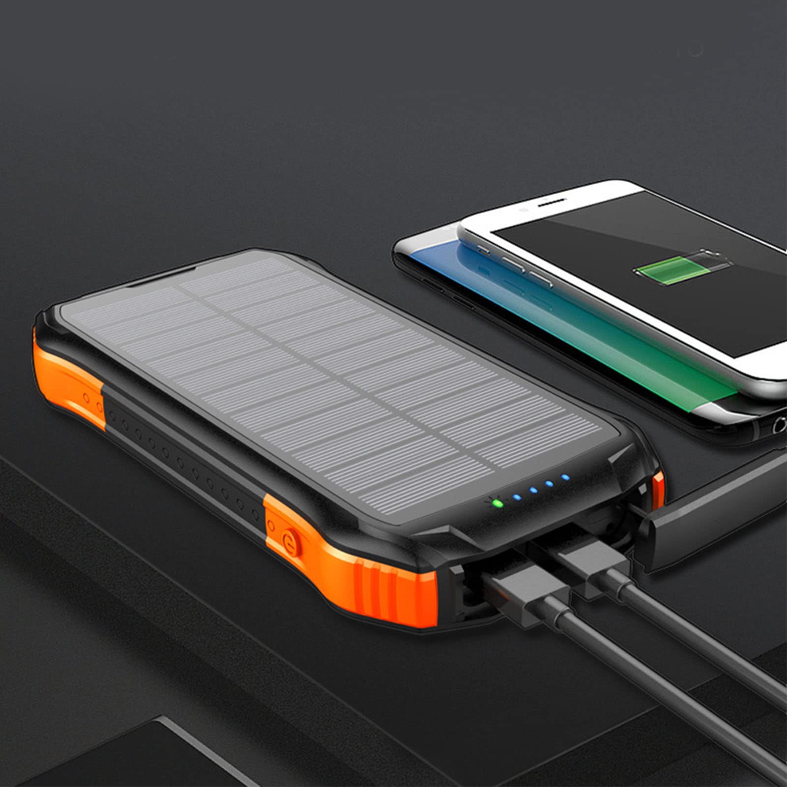 Tyenaza Solar Generator, Solar Power Bank QC3.0 PD18W Szybkie ładowanie 16000 mAh IP66 Waterproofs USB C Bank Power Bank