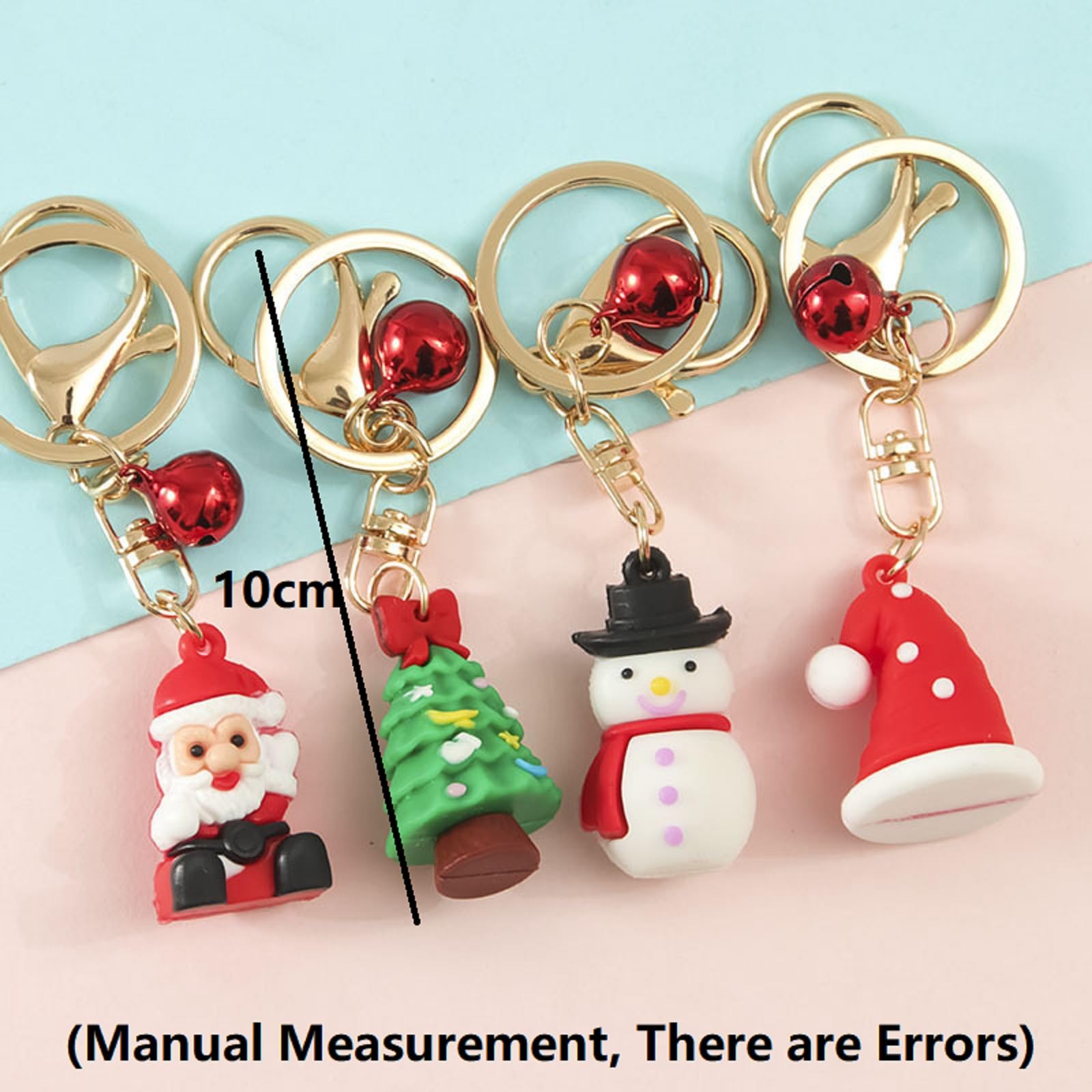 Set 4 Portachiavi Natalizi In Gomma - Forme Di Babbo Natale, Pupazzi Di Neve, Regali Per Bambini E Decorazioni