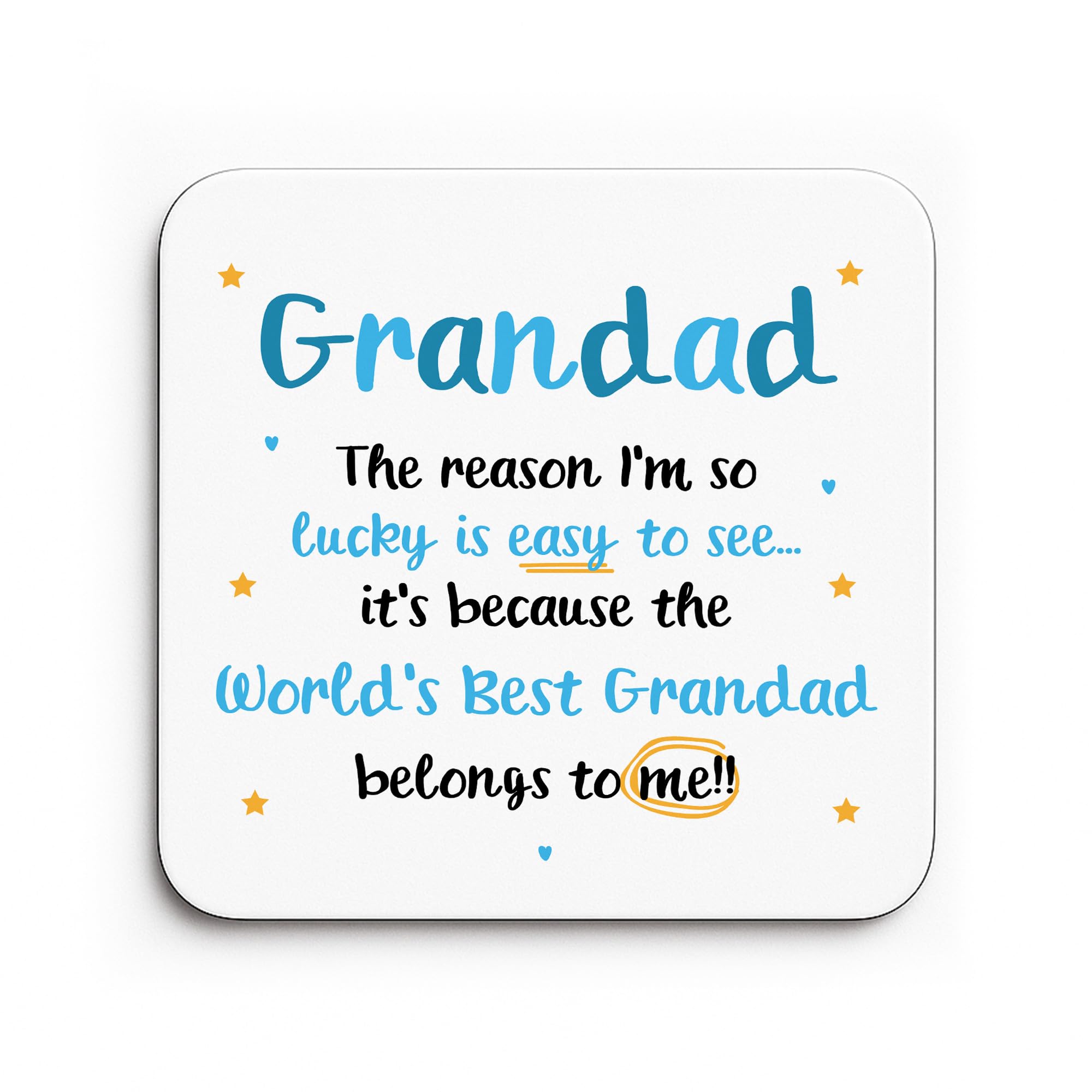 Red Ocean Gifts For Grandad GRANDAD COASTER Birthday Gift For Fathers Day From Grandchildren Gift Idea Thank You Present