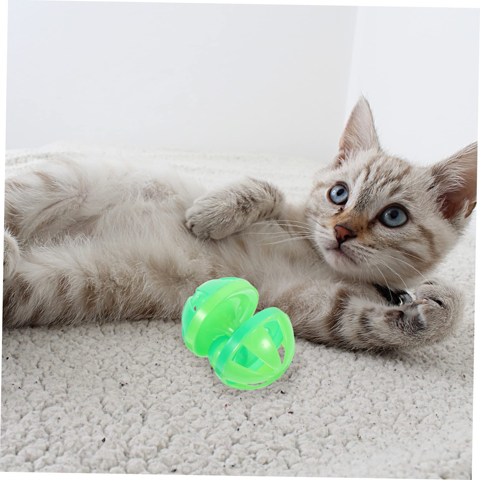 UPKOCH 4pcs Creative Cat Bell Ball Durable Plastic Cat Playthings for Engaging Play and Bonding Random Colors Random Color