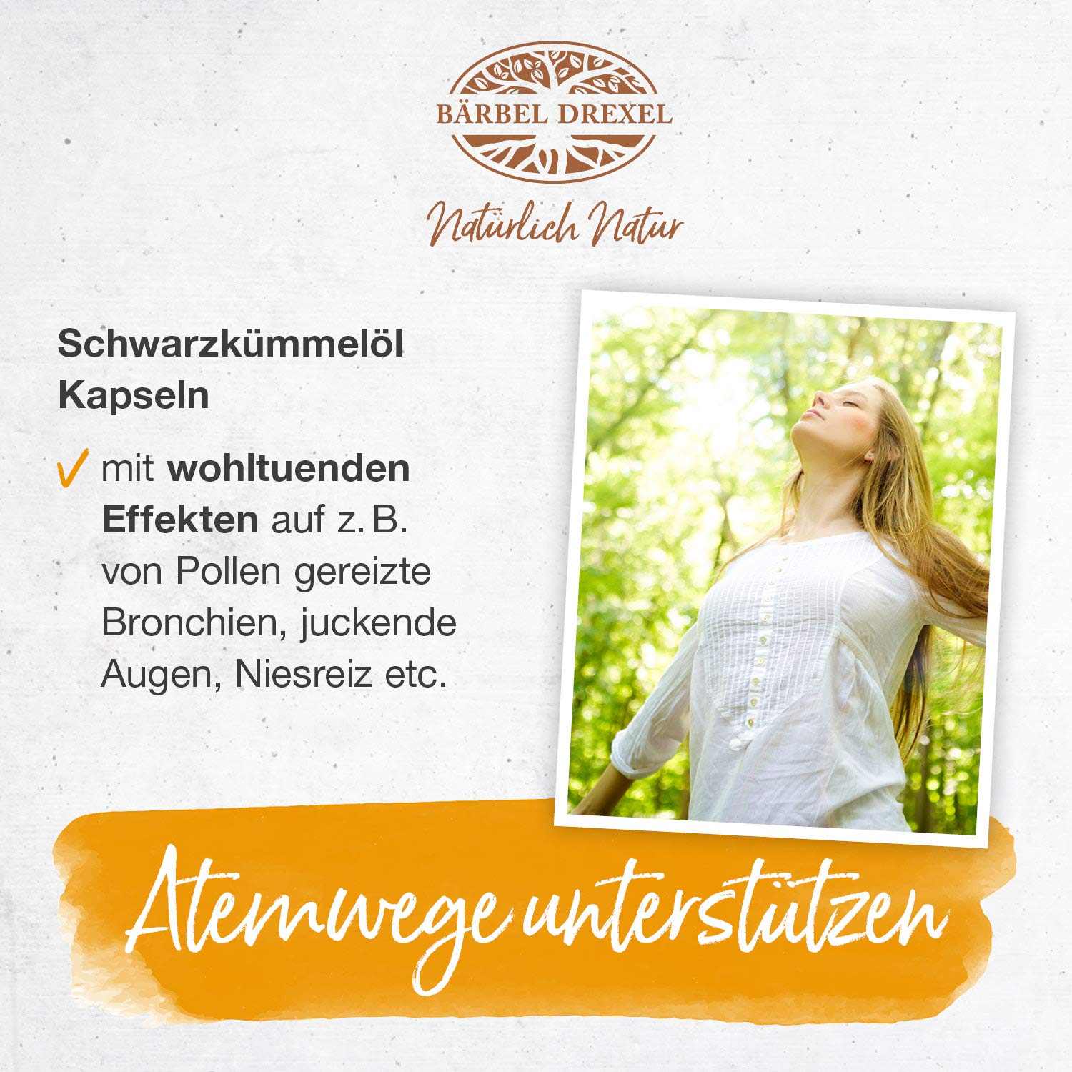 Schwarzkümmelöl Kapseln Hochdosiert Ägyptisch Vegan (190 Stk) 2000 mg pro Tagesdosis, naturbelassen, kaltgepresst, Linolsäure & Vitamin E Naturheilkunde Schwarzkümmel BÄRBEL DREXEL®