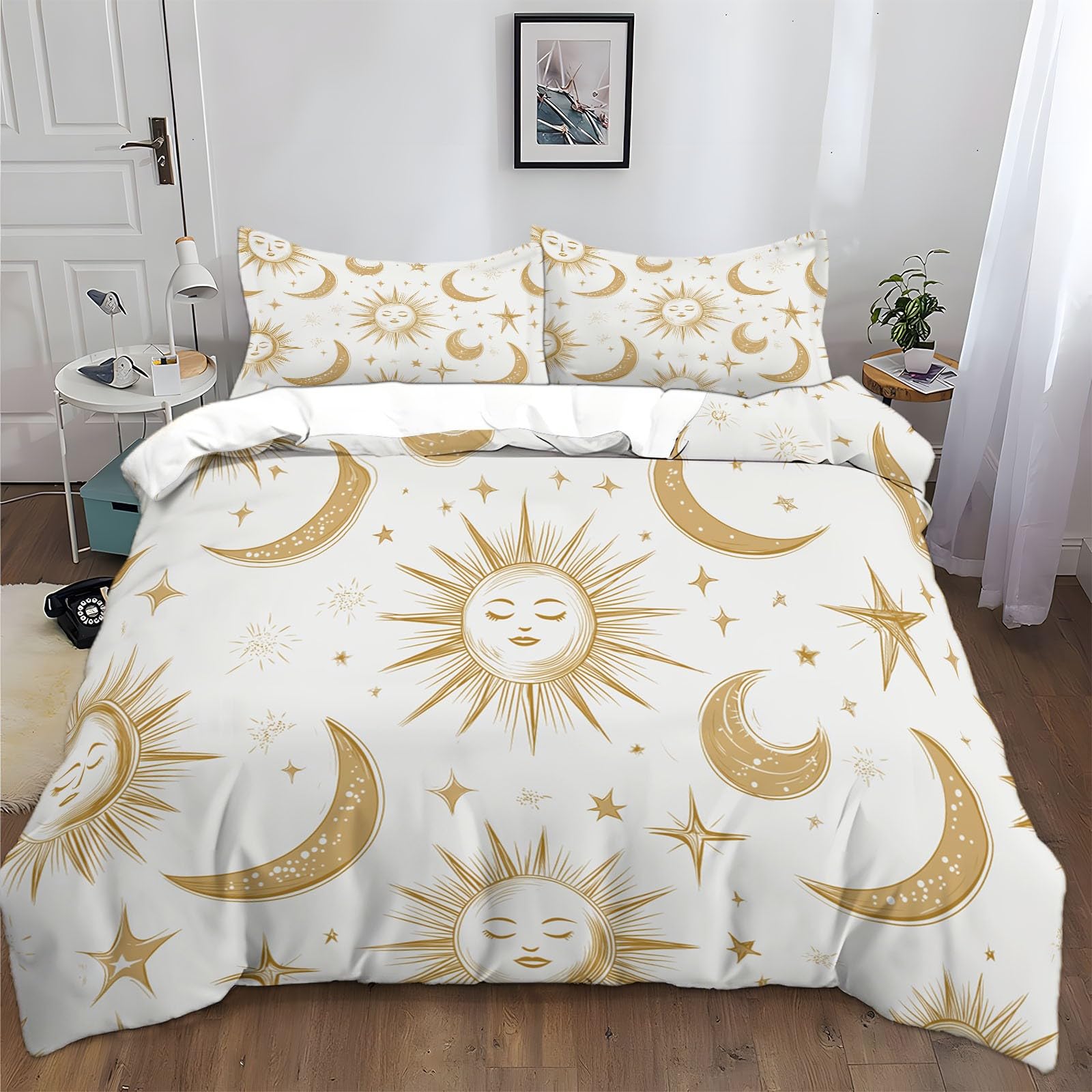 Parure de lit 2 personnes soleil d'or pour illuminer vos réveils dans une chambre d'adulte