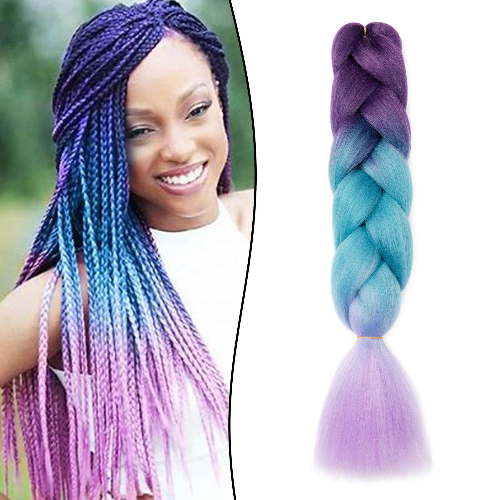 60cm Extensiones de Pelo Trenzas Africanas Castaño Oscuro Extensiones para Trenzas Africanas 1 pcs 100g Kanekalon Pelo para Trenzas Africanas Sintetico Extensiones de Trenzado Cabello Braiding — view 72