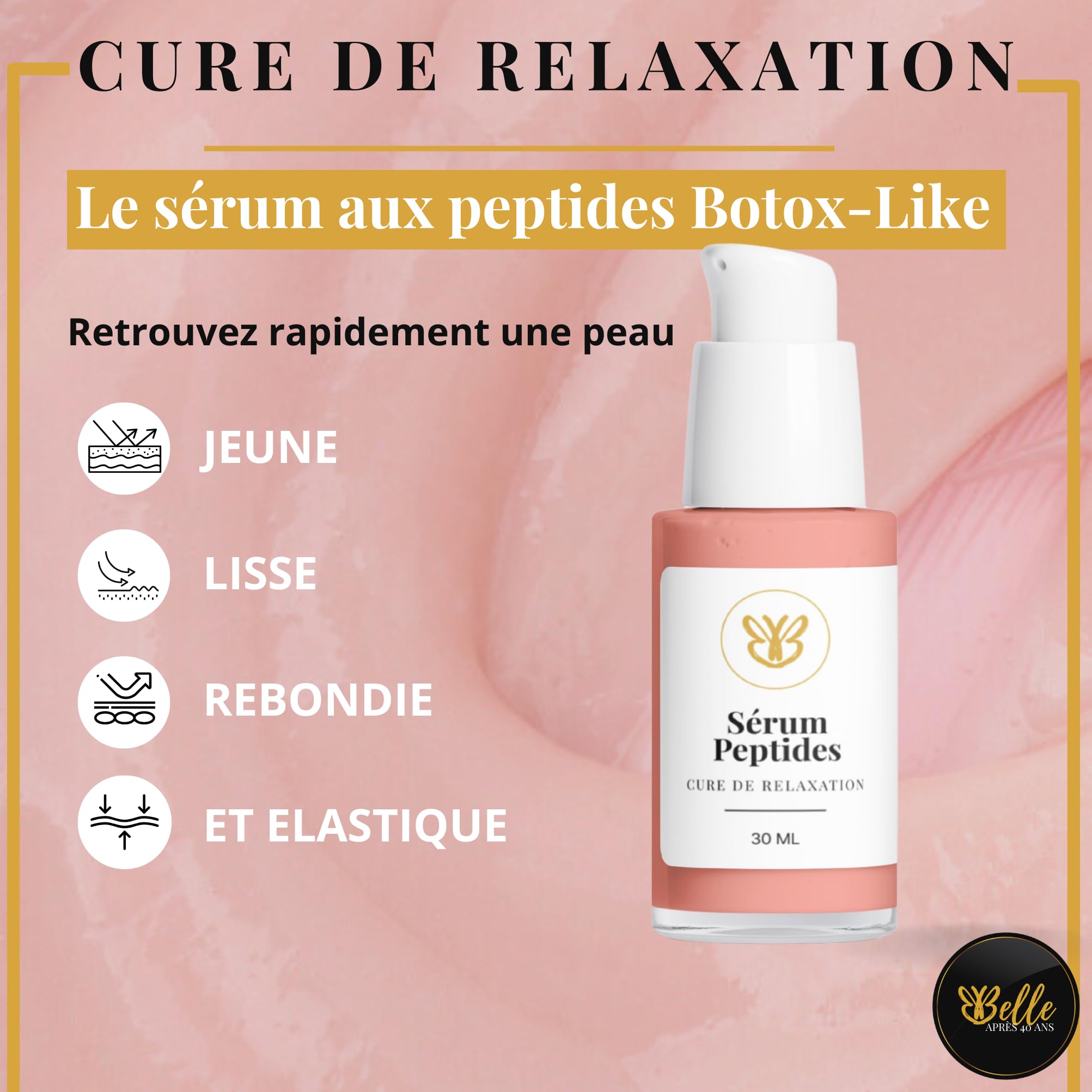 Sérum Botox-Like – Certifié Ecocert – 100% Naturel – Liftant, Lissant & Raffermissant – Anti-Rides Visage, Yeux & Cou – Peau Mature