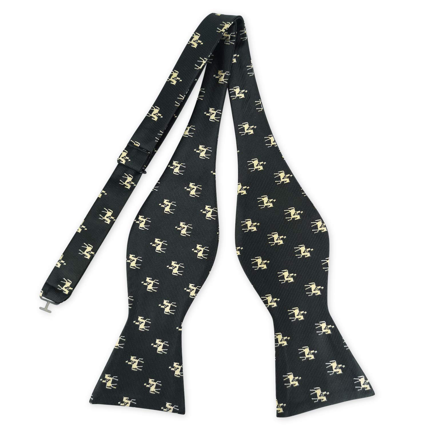 KOOELLEMens Self Bow Tie Horse Riding Equestrian Pattern Jacquard Bowtie Set