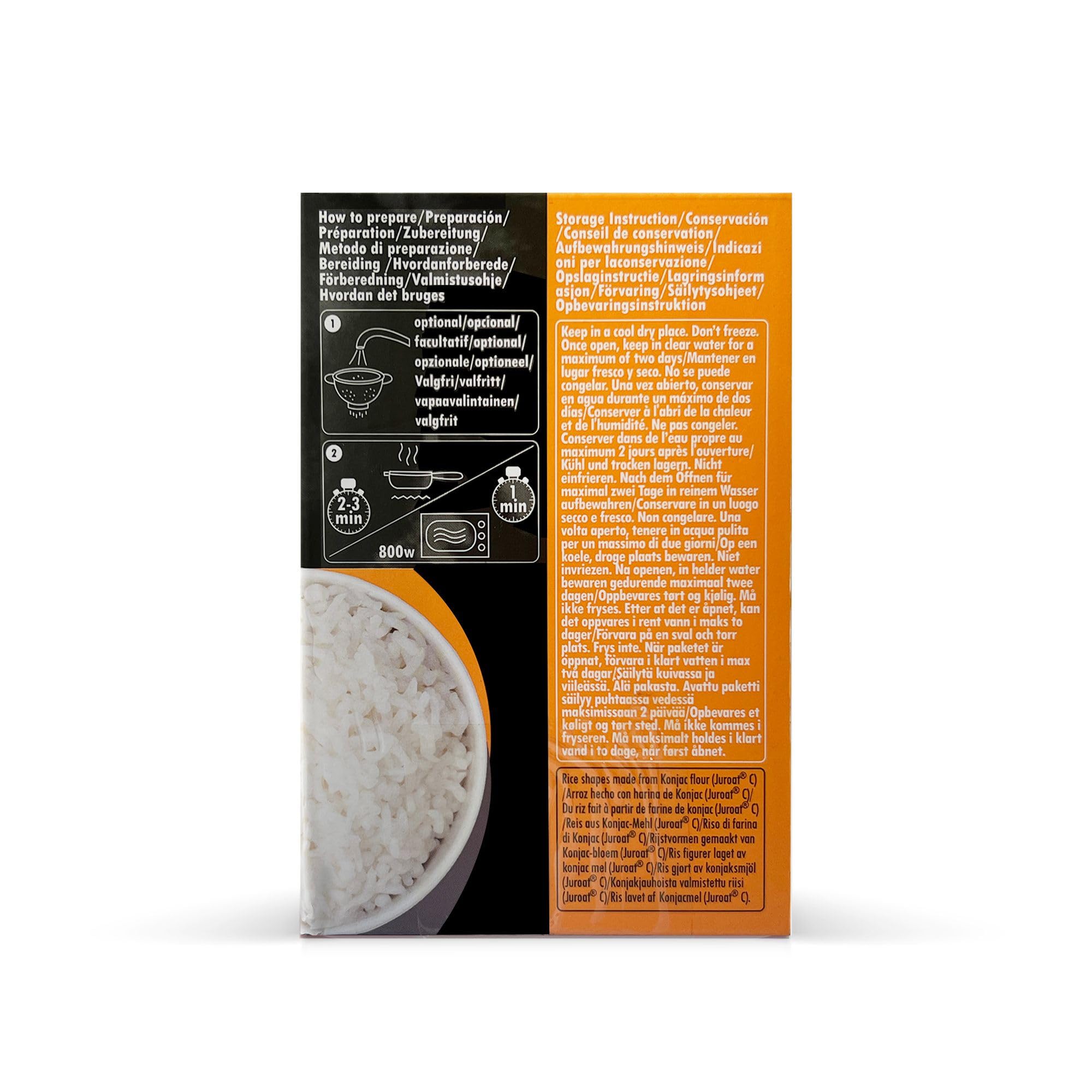 Carbx Arroz Shirataki Pasta Konjac 600 g 6 raciones Bajo en Calorías Sin Azúcar