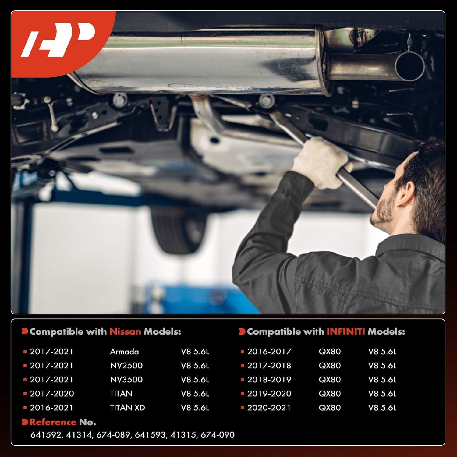 A-Premium Front Exhaust Manifold Catalytic Converter with Gasket Kit Direct-Fit Compatible with Nissan Armada NV2500 NV3500 TITAN XD 2017-2021, TITAN 2017-2020 & Infiniti QX80, 5.6L, E.P.A. Compliant