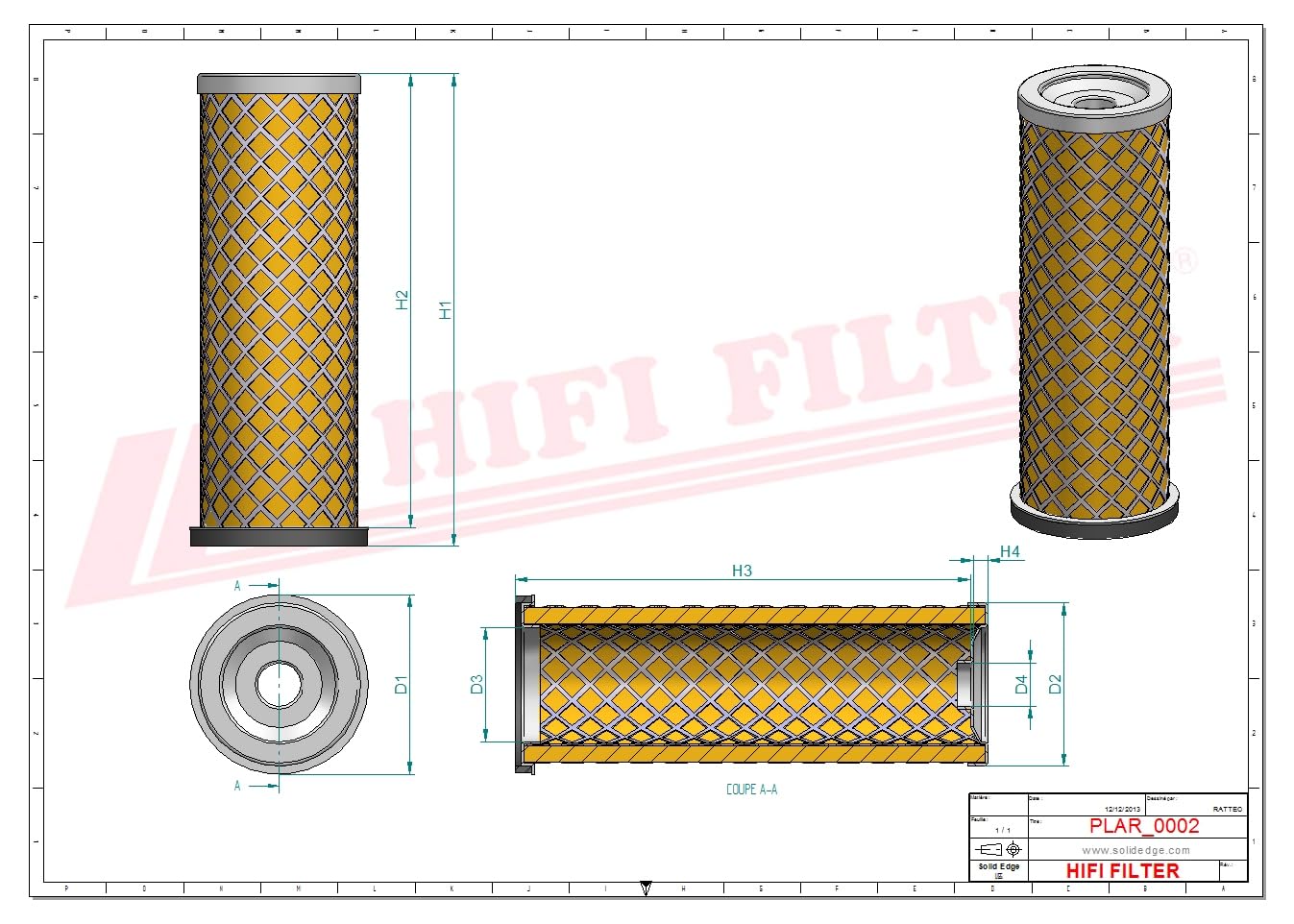 HIFI Filtro de aire SA 11842.