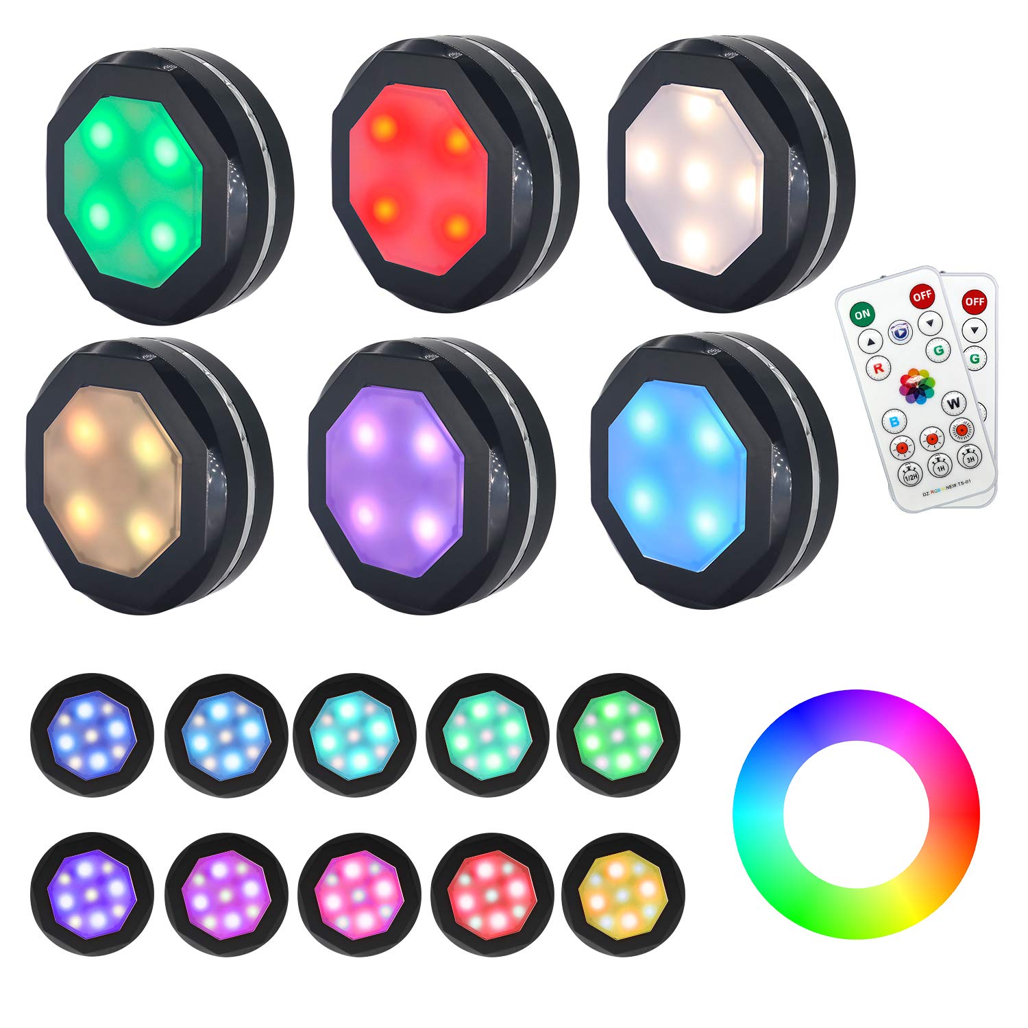 Buy Puck Lights Battery Operated, Under Lighting GANA 6 Pack