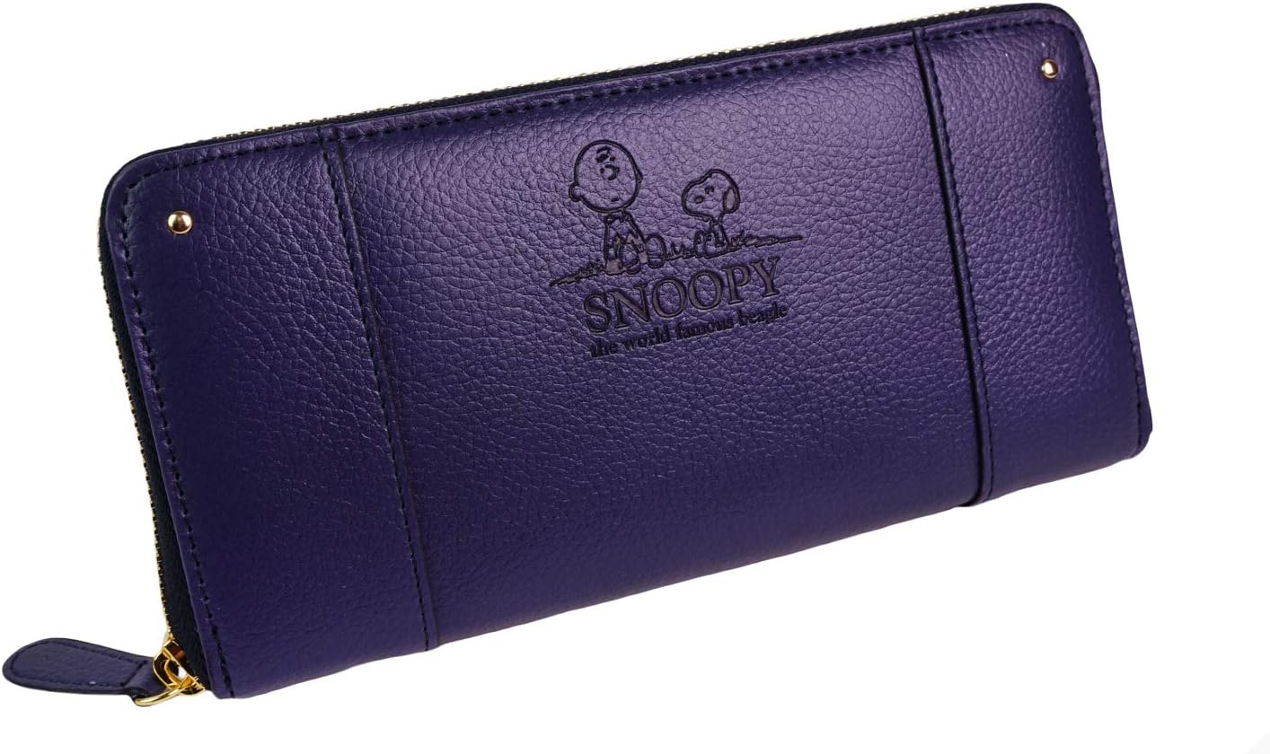 Snoopy Women's Long Wallet, Round Zipper, Cute, Charlie Brown, Simple, Cute, Character, Large Capacity, Wallet, Long - Image 1 of 9