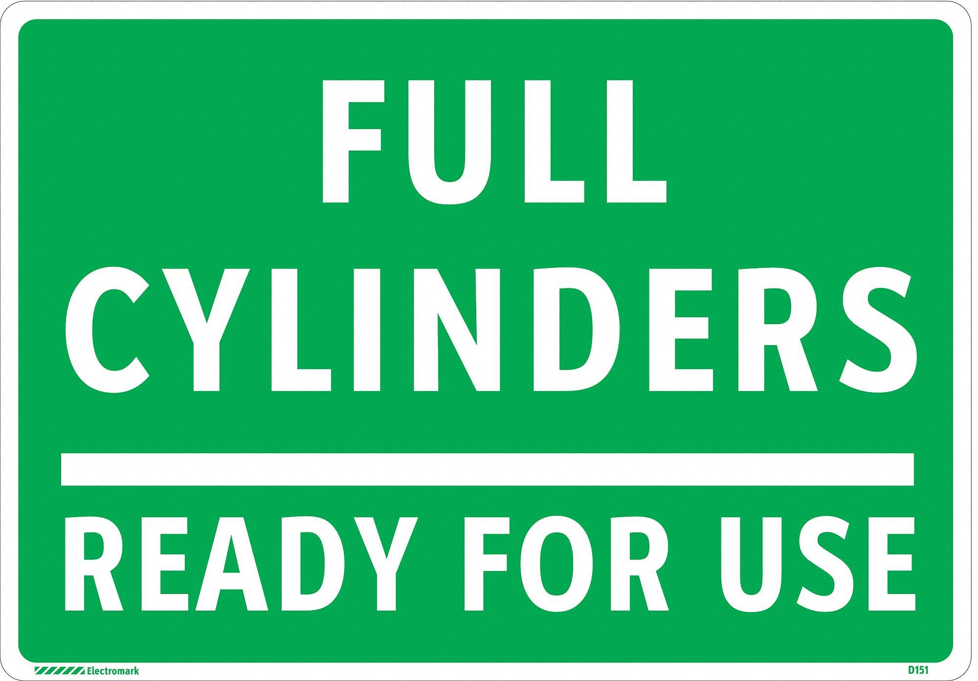 ElectromarkGas Cylinder Sign Label, 7 in. H, 10 in. W - 34033FG