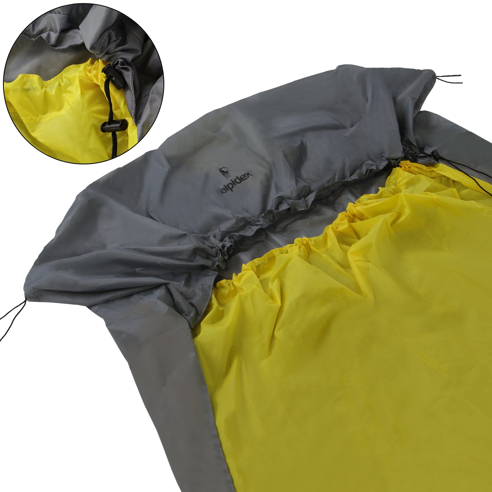 ALPIDEX Bivy Cortaviento Impermeable 2 Tamaños Funda Vivac 1-2 Personas Saco Dormir Emergencia Termico Legero