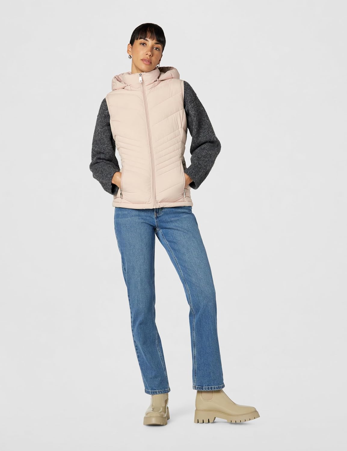 Calvin Klein Women's Lightweight Hooded Puffer Vest – Quilted Stretch Winter Outerwear With Zipper Pockets