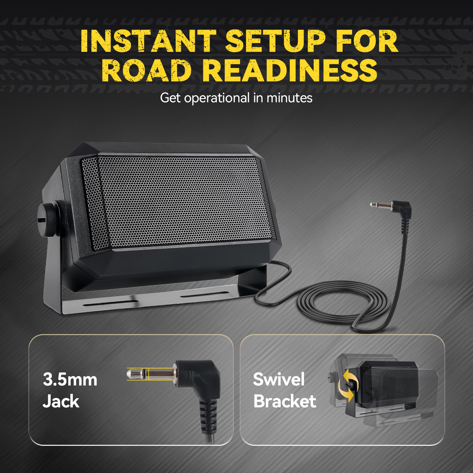 Retevis MB62 CB Radio, CB con Antenna ad Alto Segnale e Altoparlante Esterno, VOX, Riduzione Del Rumore ASQ/SQ, AM/FM, EMG CH9/19, Staffa di Montaggio, Radio Portatile per Camion (1 Pz)