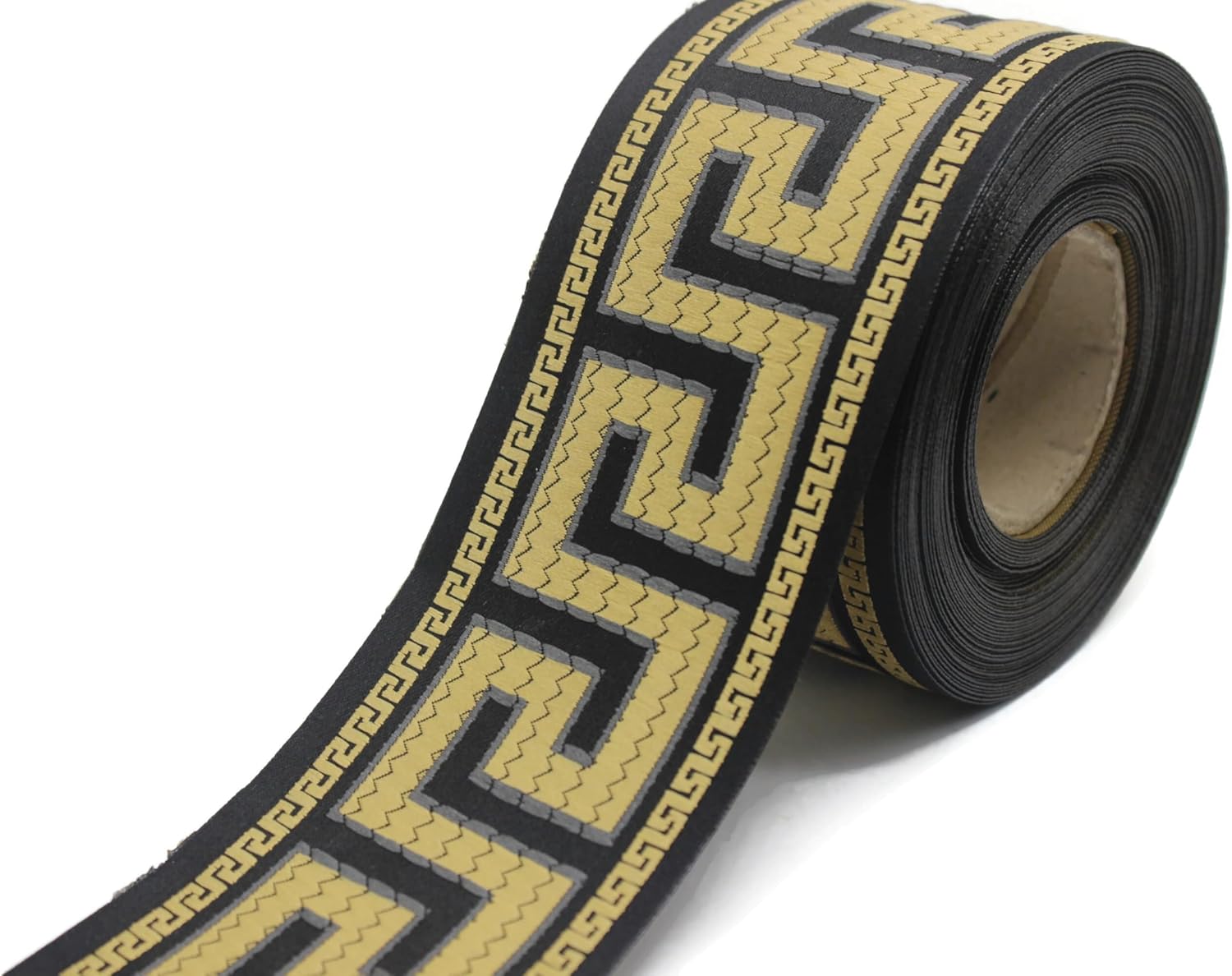 3.8 Yard Spool 2.67 inches Greek Key Drapery Trim Jacquard Ribbon for Your Drapes Curtains Drapery Banding Trim Tape C03 70005