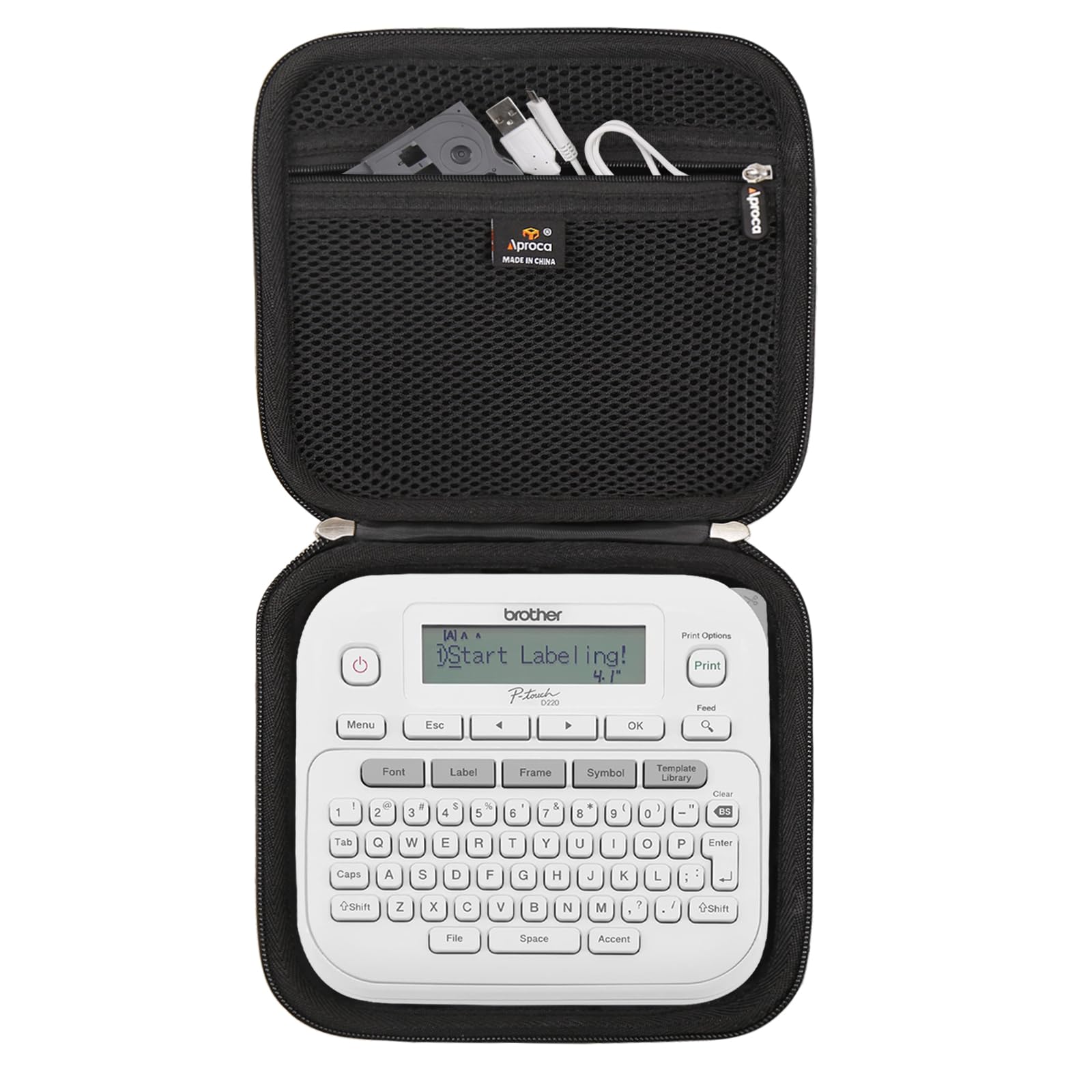 Aproca Case Compatible with Brother P-Touch PTD220 / PTD210 Label Maker, Storage Portable Bag for Label Tapes and Accessories (Case Only)