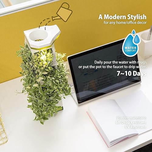 Miniatura 4 de LeGrow Maceta vertical de jardín interior con luz LED de crecimiento, temporizador de 12 horas, jardín de casa de 3 pulgadas para cadenas de perlas