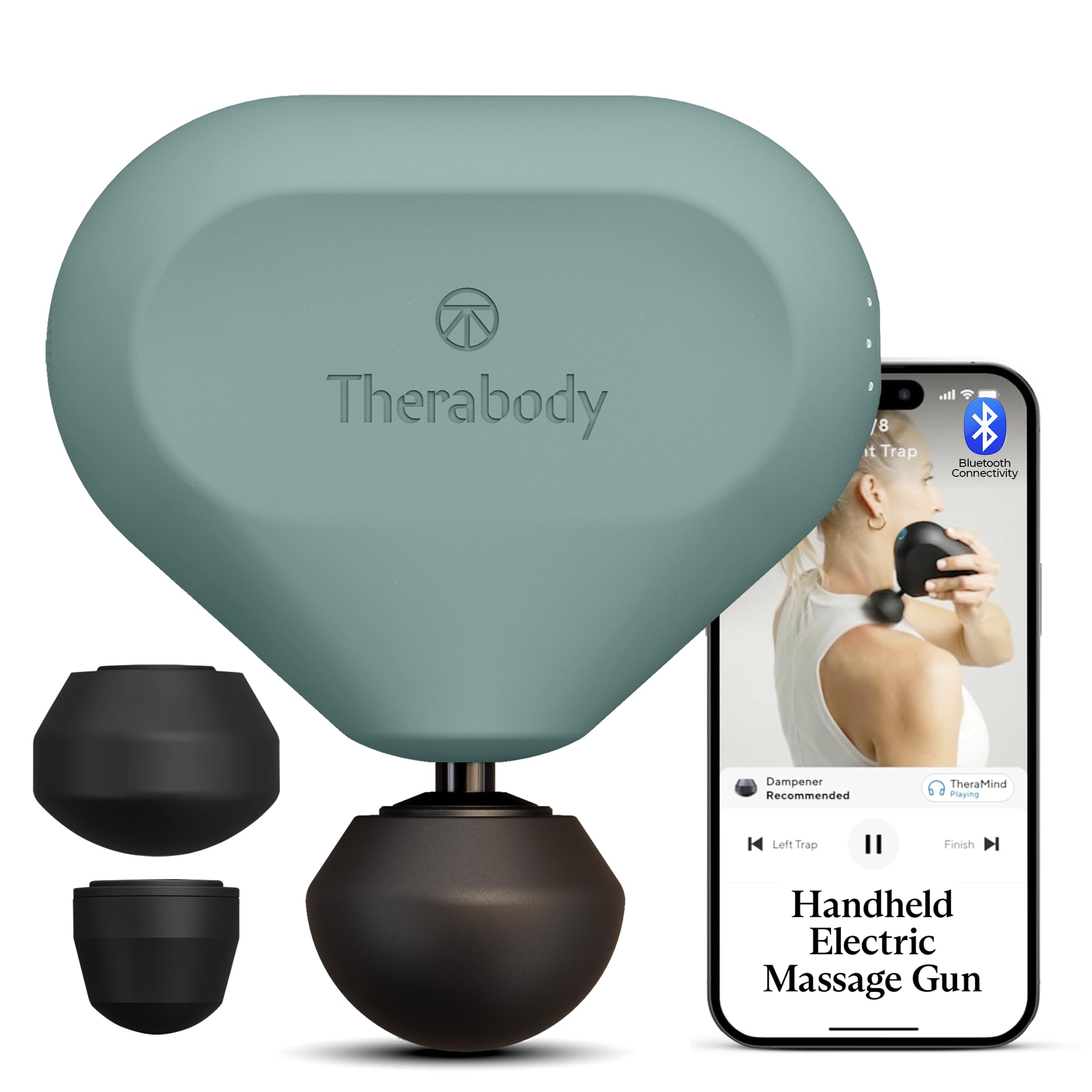 - TheraGun Mini (2nd Generation) by Therabody - Handheld Electric Massage Gun - Compact Deep Tissue Treatment for Any Athlete On The Go - Portable Percussion Massager with QuietForce Technology (Green)