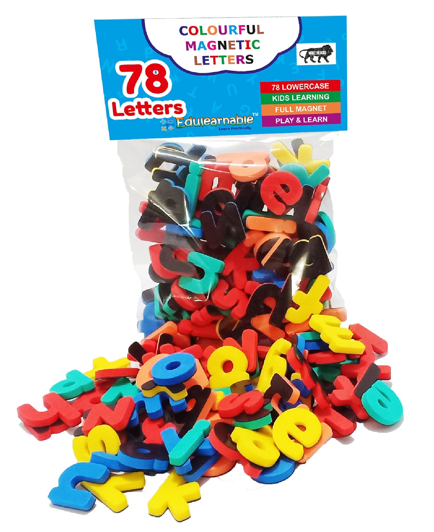 78pcs ABC Fully Magnetic Letters Lowercase Alphabet Magnets Fridge Magnet Educational Toy for Kids Toddlers Preschool Kids Learning Spelling Counting Gift for Birthday-picture-10