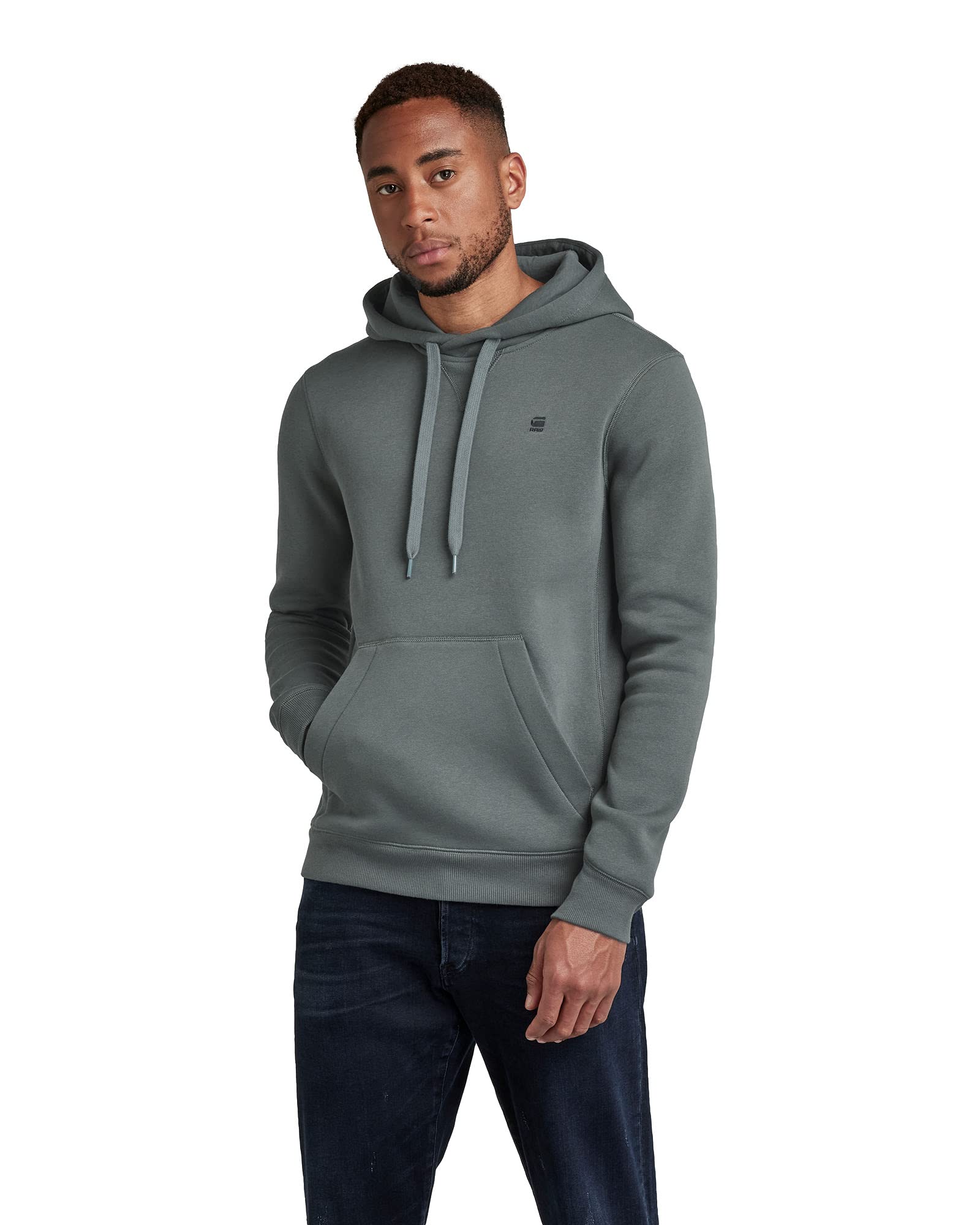 G-STAR Premium Core Hooded Sweater, Felpa Con Cappuccio Uomo, Grigio (Graphite D16121-C235-996), M-image