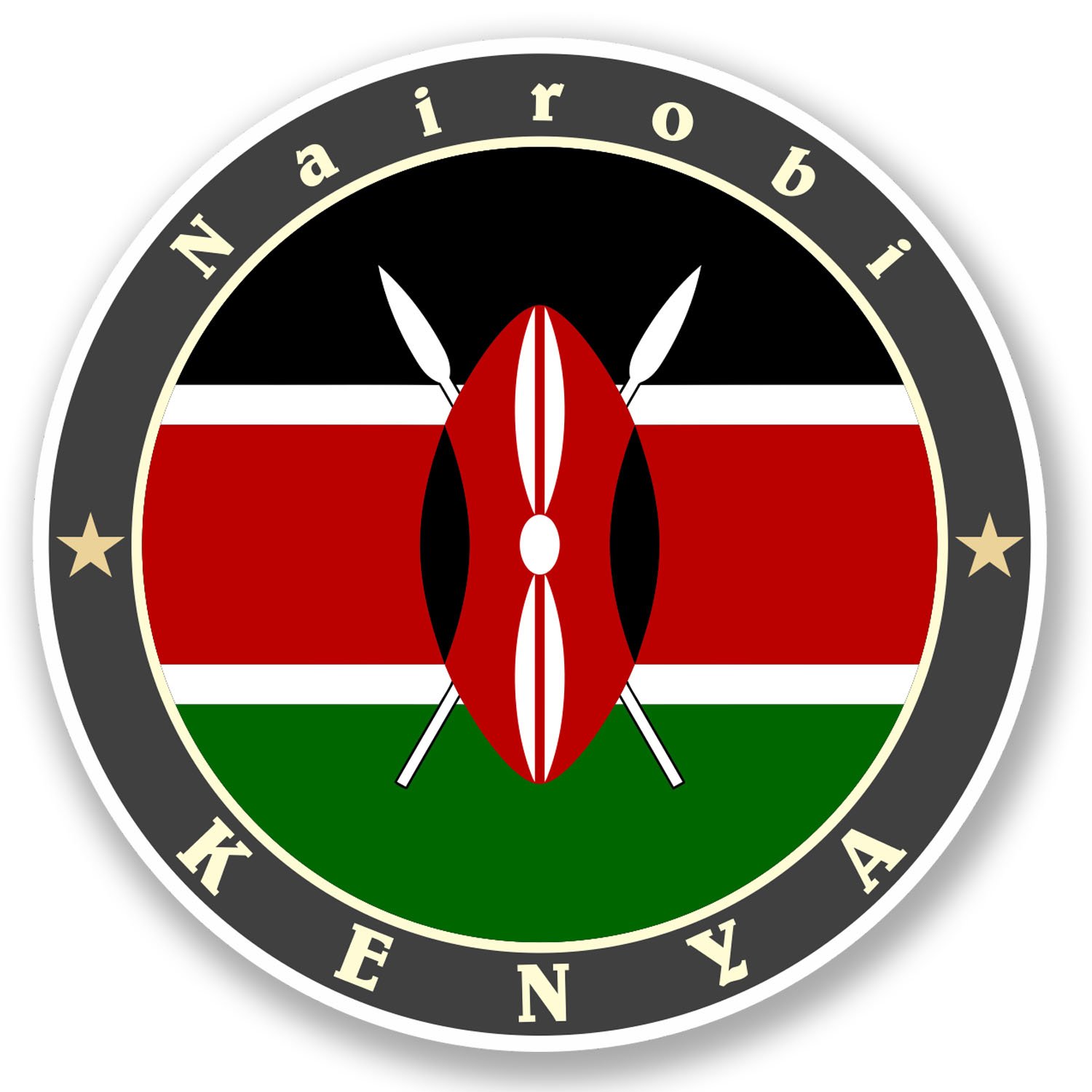 Destinationvinyl Multi 2 X 10Cm Kenya Vinyl Sticker Bike Laptop Car Flag Luggage Travel Tag Fun #5186 (10Cm X 10Cm)