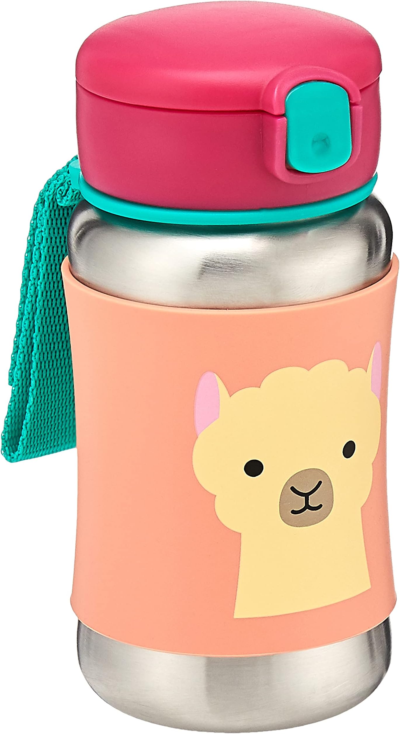 Zoo Stainless Steel Sports Bottle - Bpa-Free, Phthalate-Free Baby Sipper Bottle (Llama, 12 Oz),1 Ea,9I239210, 350 Milliliter