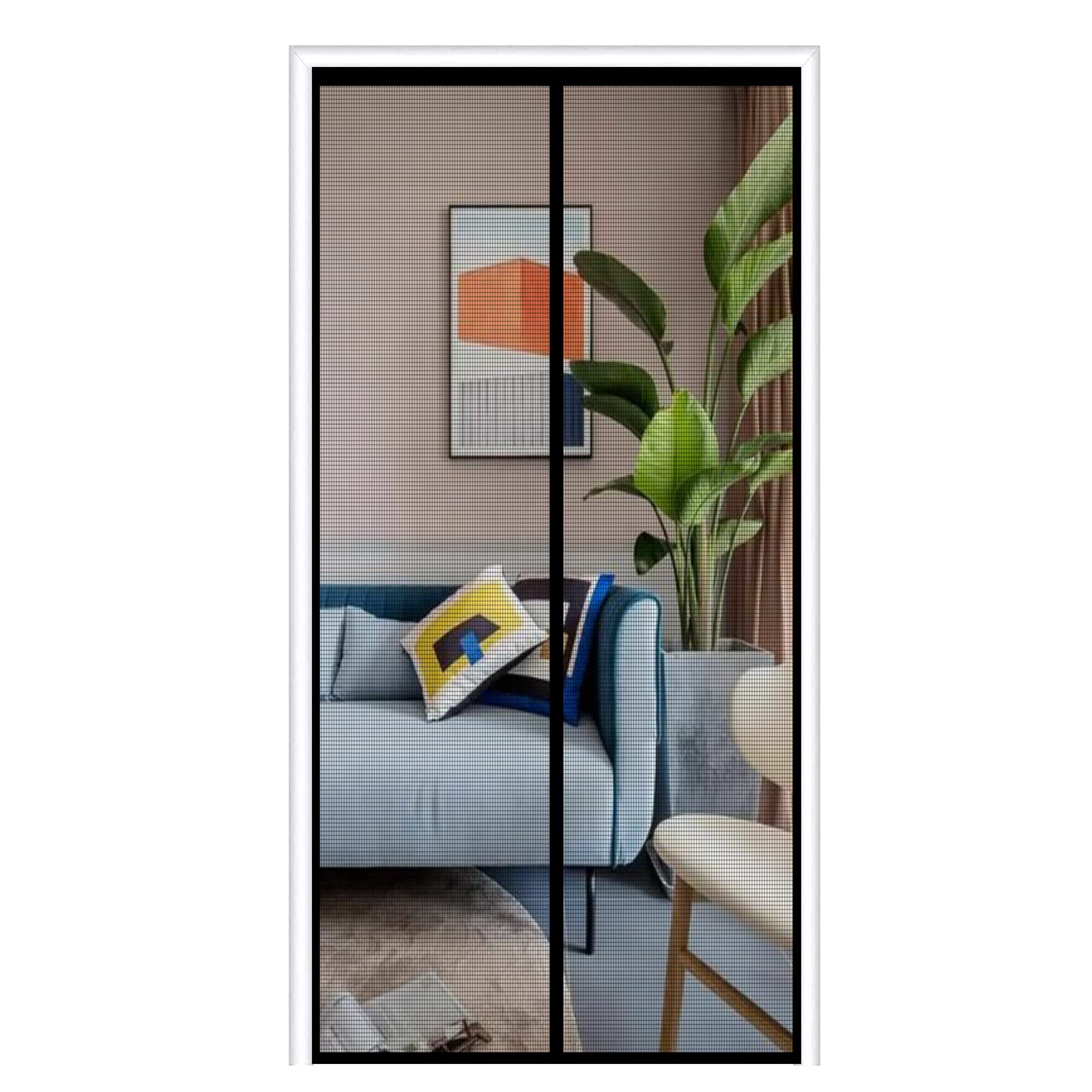 Htcszl C Magneti Fly Screen Mesh Door, 90Cm (Width) X 210Cm (Height) Insect Protection Door Net Keep Insects Out, Install Without Drilling, Fly Insect Screen Door For Balcony Doors Patio (Black)