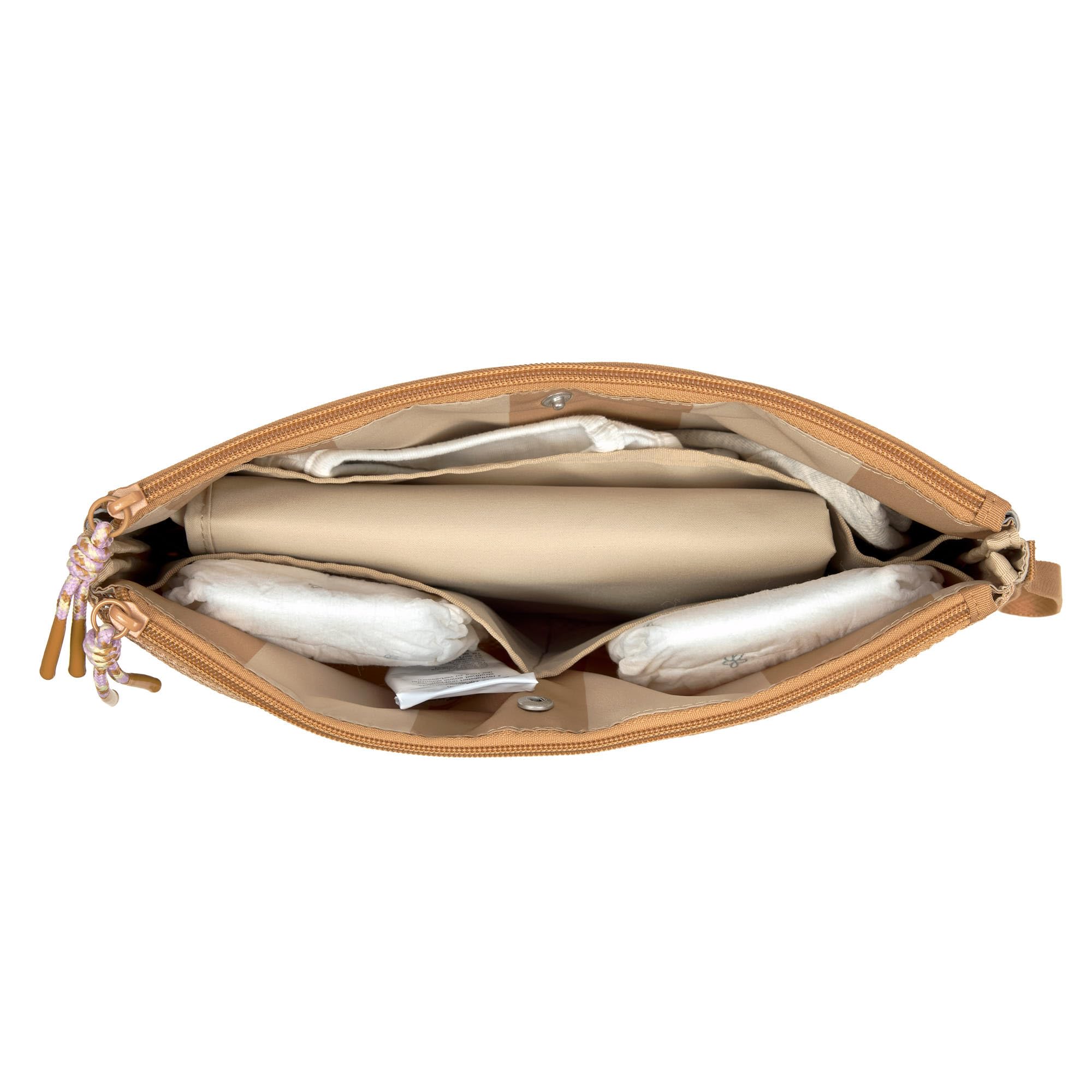 LÄSSIG Borsa per pannolini con fasciatoio per i bambini in movimento/Casual Changing Organizer beige/camel