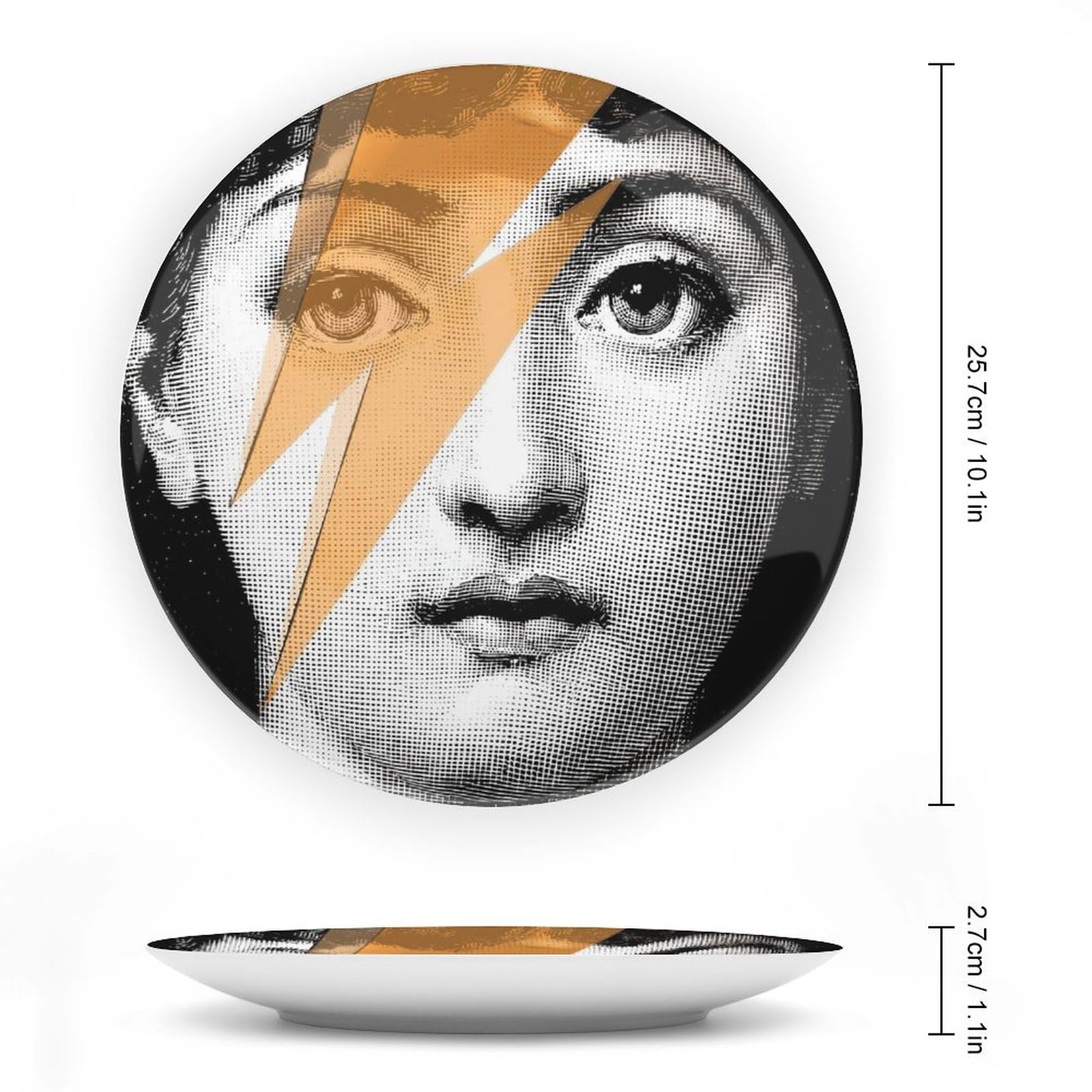 LydlX Lina Cavalieri Plate, Wall Decorative Plate, Mysterious Face Plate Wall Hanging Decoration,Including Bracket and Special Spring Hook,Style-7,10inch