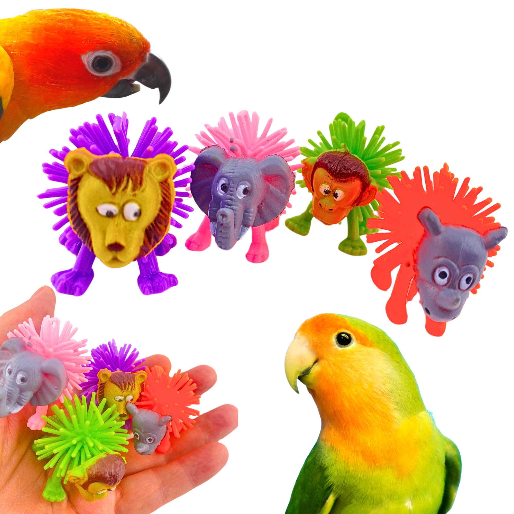 Bonka Bird Toys 1444 Animal Safari Foot Toys Pack of 4 2