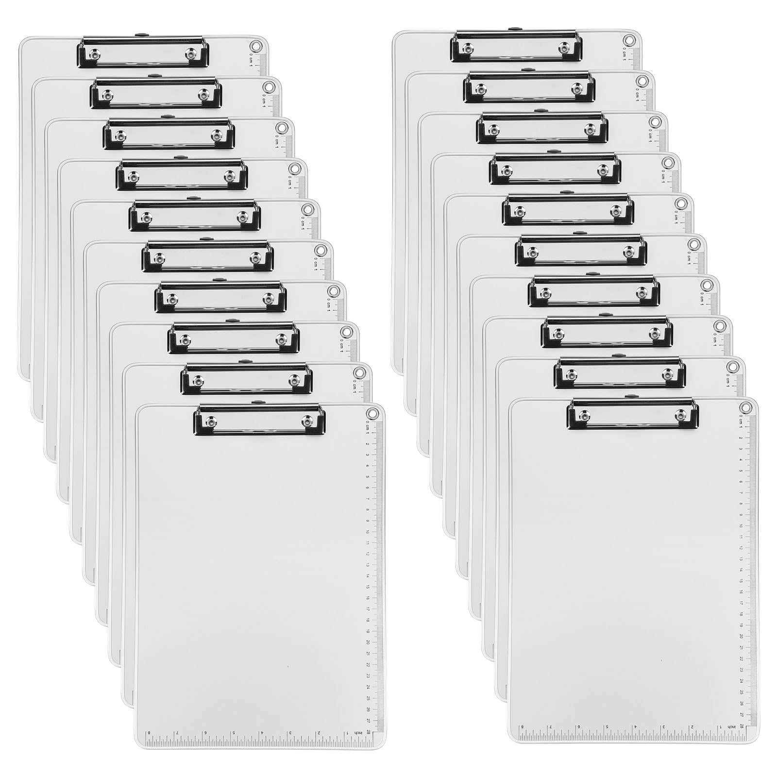 PATIKIL Metalowy schowek A4, 20 szt. schowek biurowy z aluminiową literą, metalowy klips, linijka, profil, schowek do klasy, domu, na zewnątrz