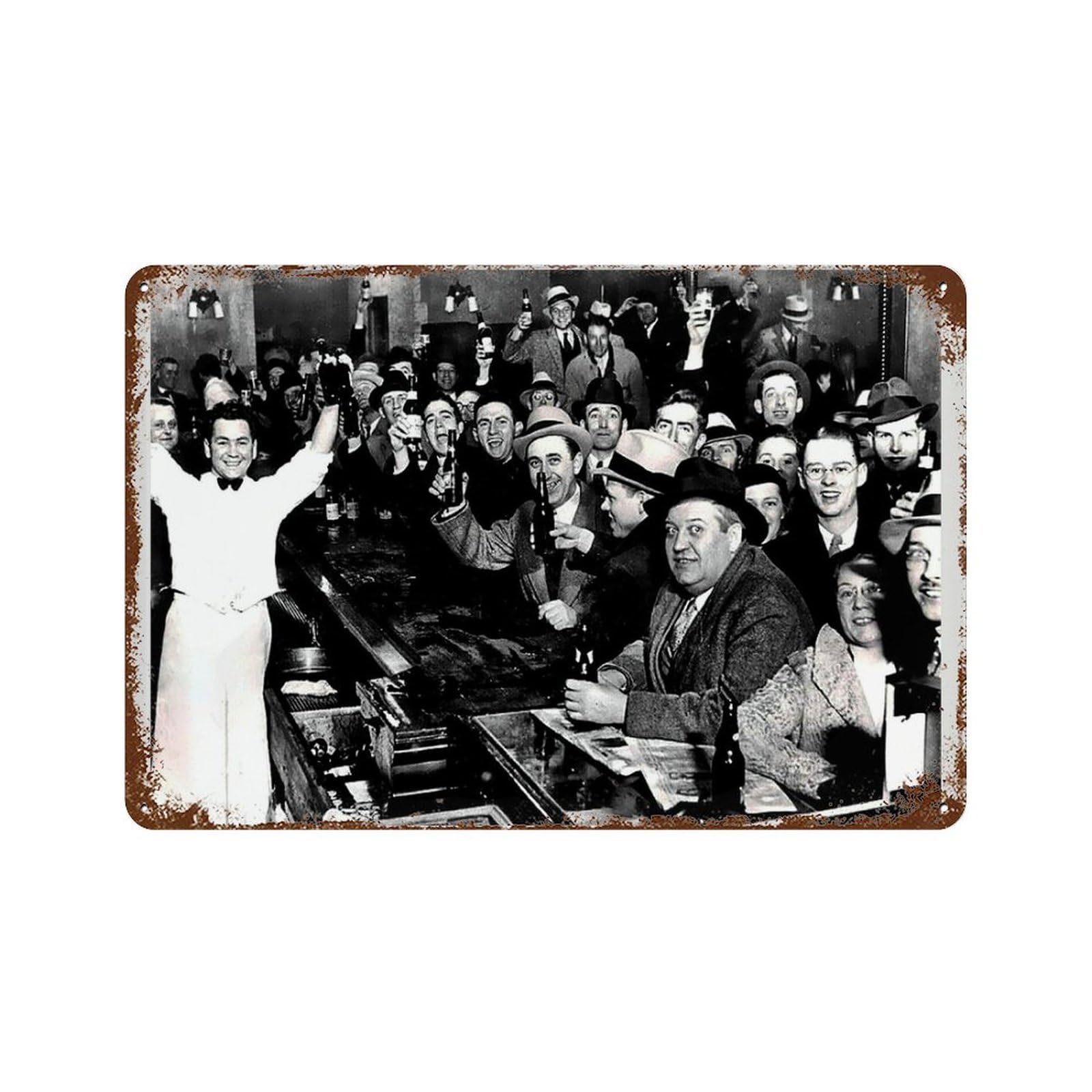 xiaoxiaoshen Vintage Prohibition Py Photo, 1920s Bar C Speakeasy Decor_ Wall Decor Art Metal Tin Poster Modern Home Decor Art Home Bar Shop Decorations Vintage Sign 20x30cm