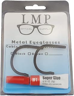 LMP Optical Rubber Cable Temple Conversion Kit for Metal Eyeglasses and Sunglasses Frames Includes Glue, Sandpaper & Instructions (Gunmetal)